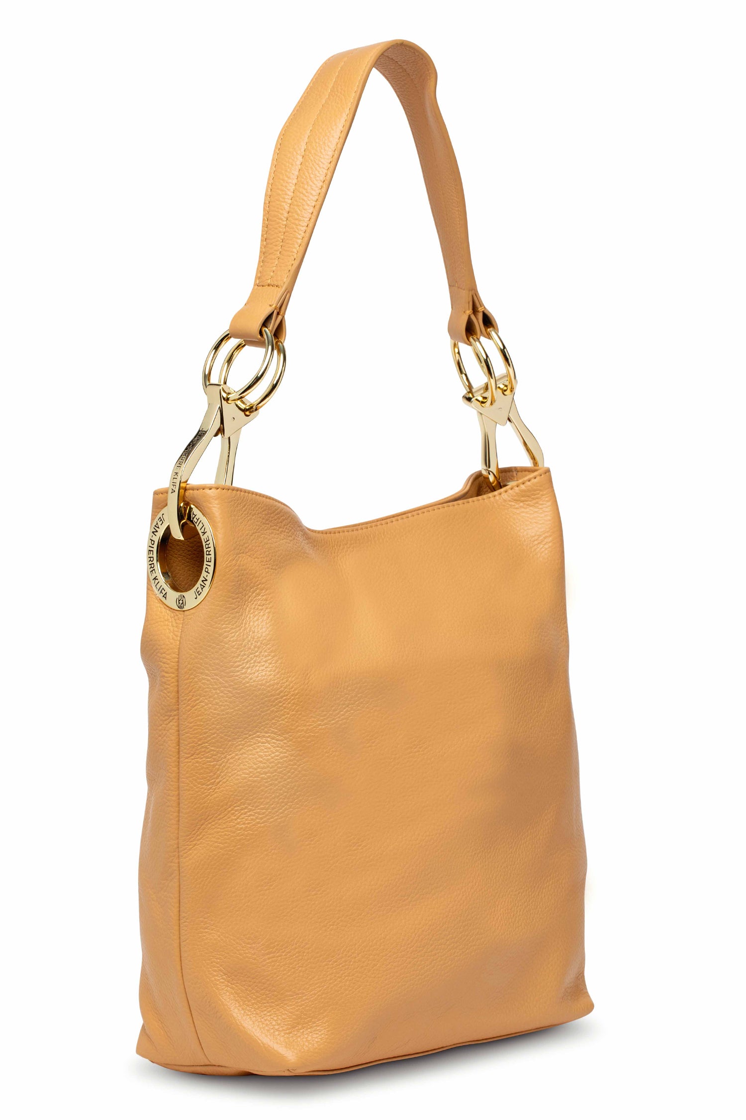 Leather Bucket Bag Camel Handbag Jean-Pierre Klifa   