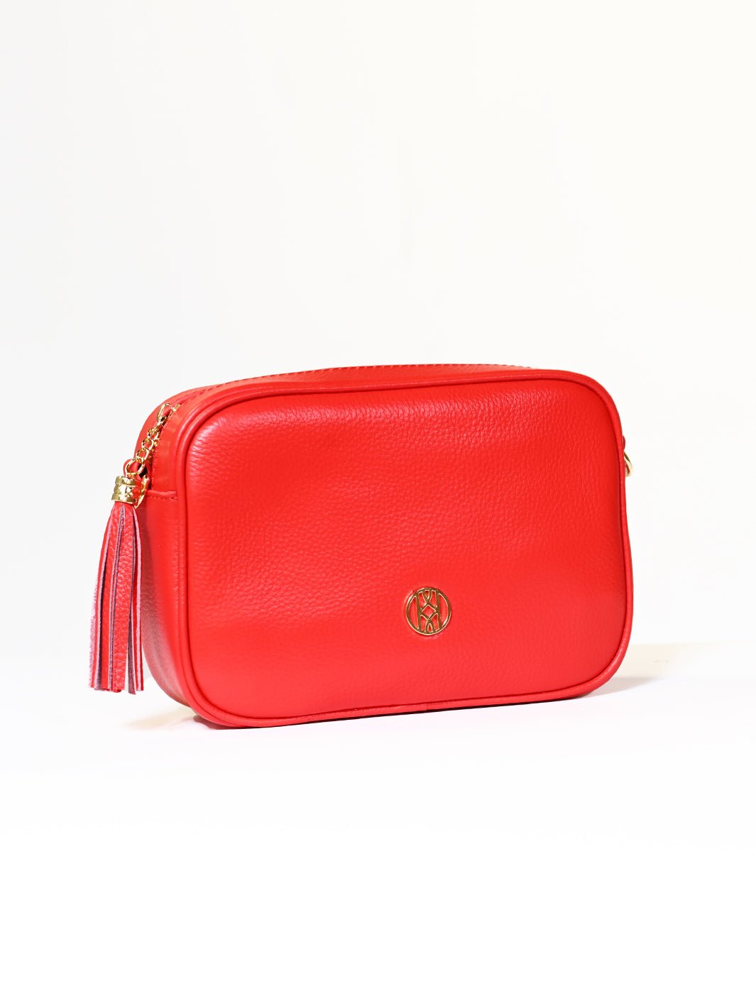 Leather Side Bag Red ACCESSORY - HANDBAG jeanpierreklifa.com   