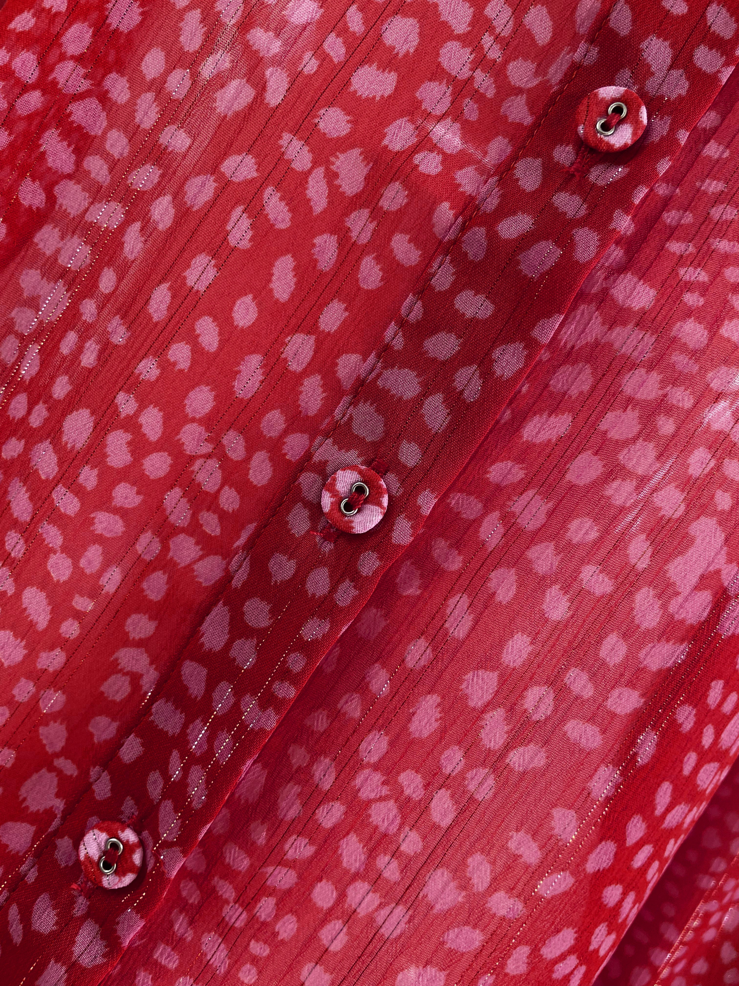 Checkered Shirt Wild Dots Raspberry Tops Jean-Pierre Klifa   