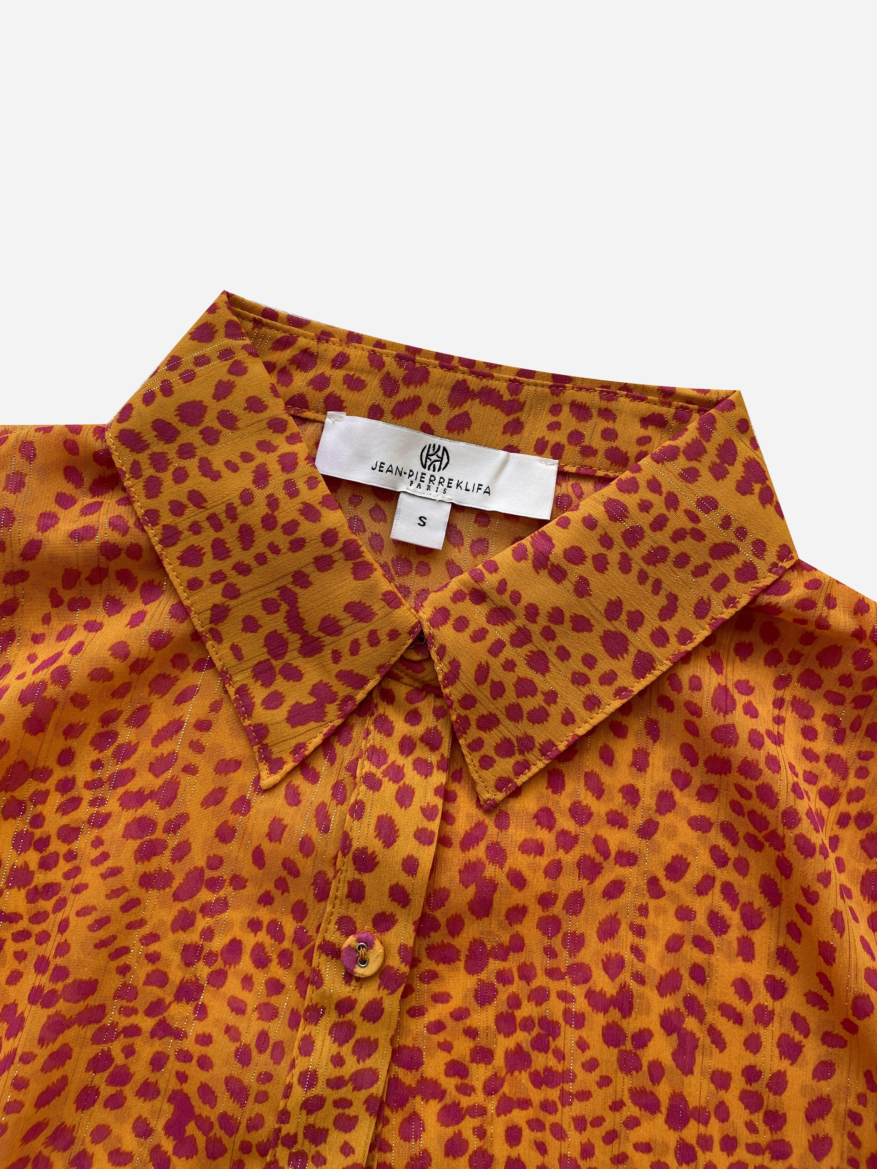 Checkered Shirt Wild Dots Mandarin Tops Jean-Pierre Klifa   