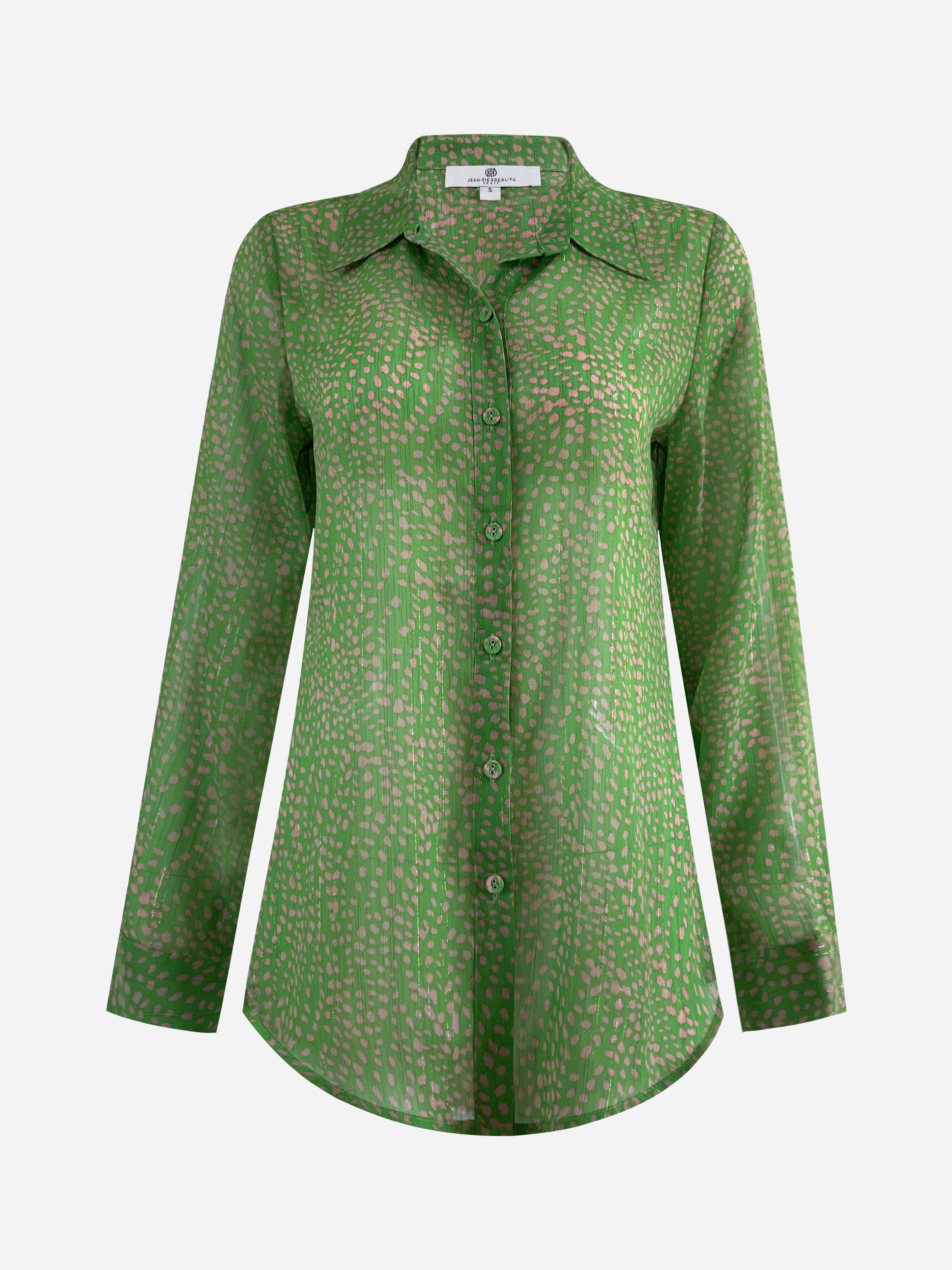 Checkered Shirt Wild Dots Green Apple Tops Jean-Pierre Klifa   
