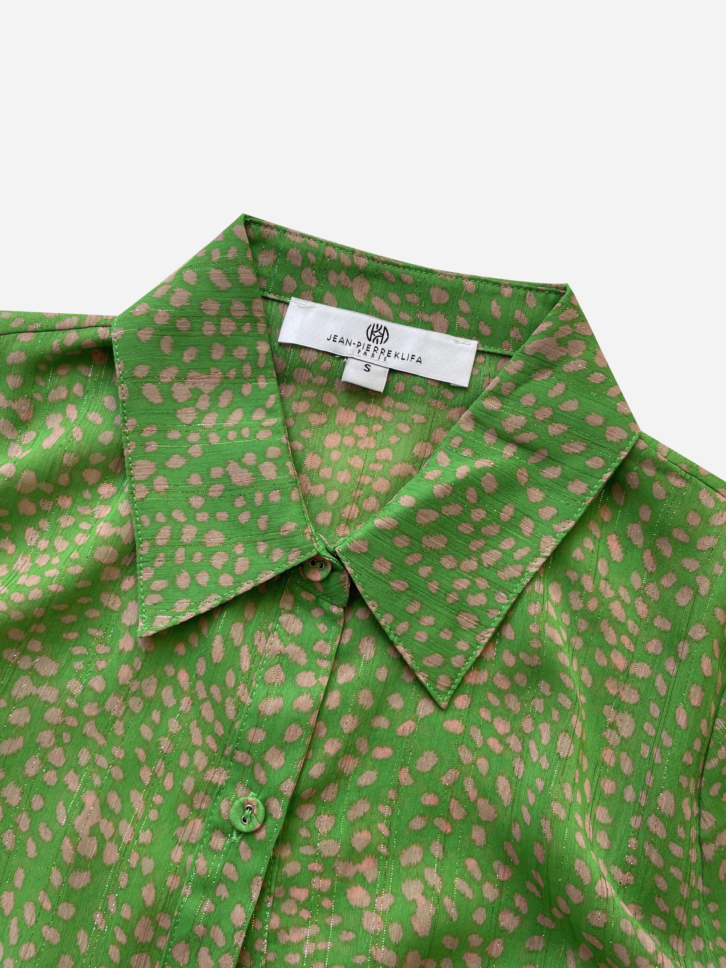 Checkered Shirt Wild Dots Green Apple Tops Jean-Pierre Klifa   