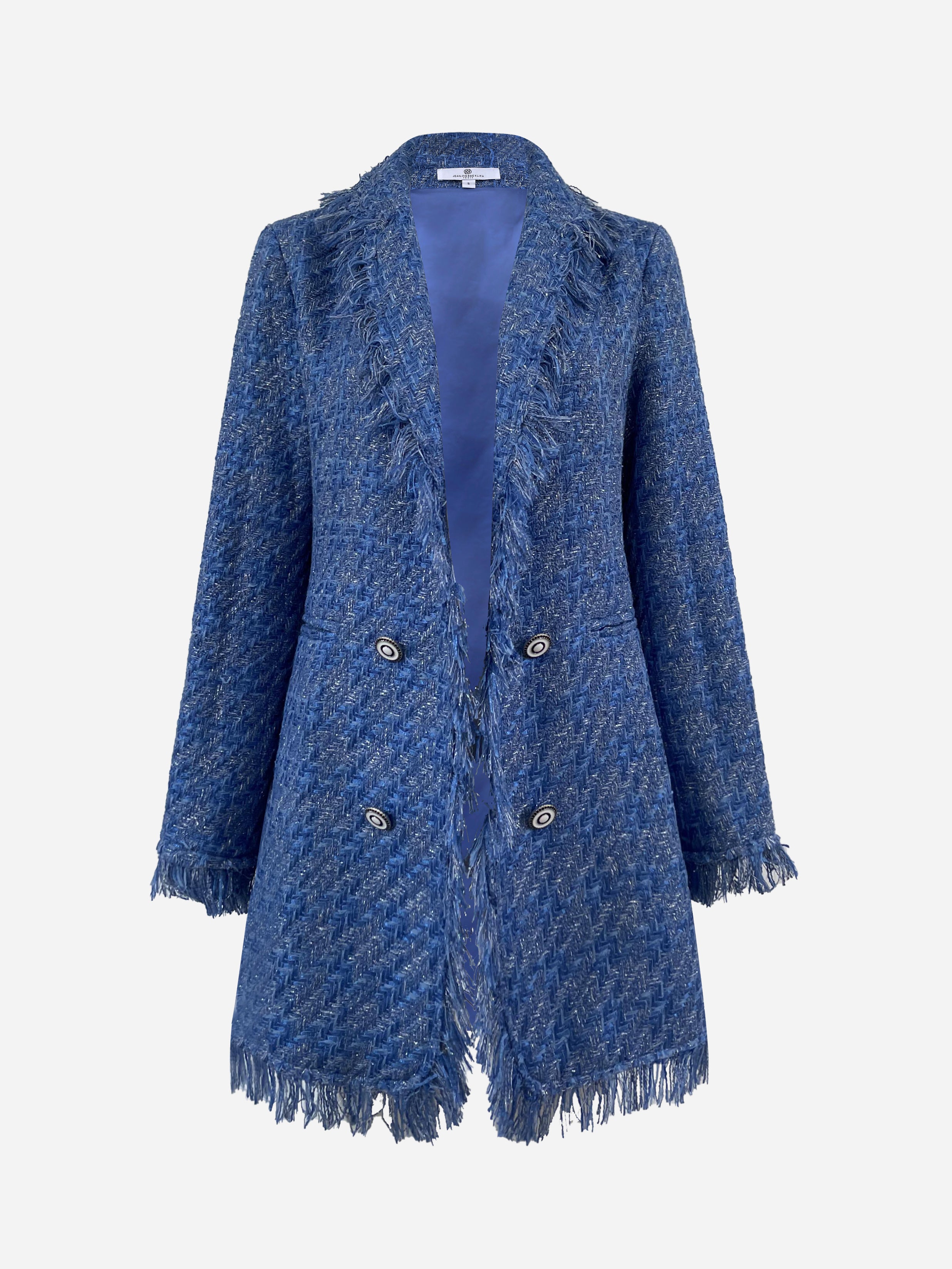 【moripon】Frillcollar tweed JK Coco Jacket Periwinkle – jeanpierreklifa.com