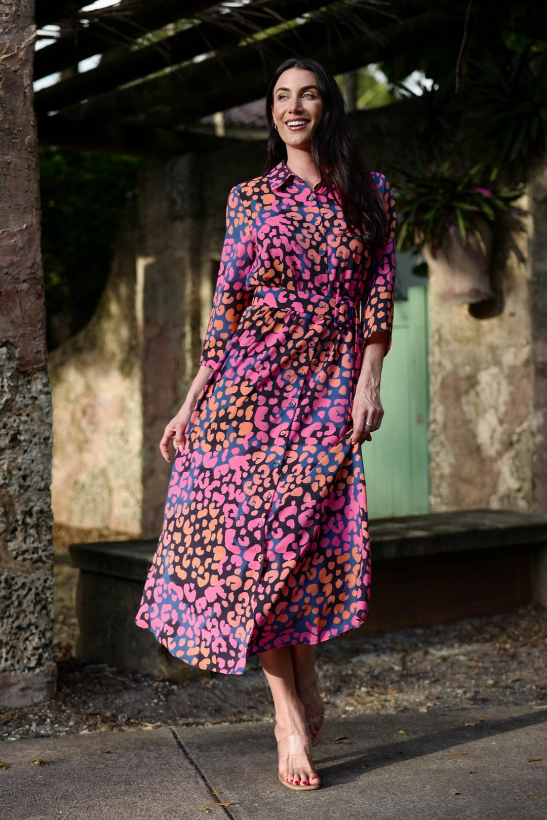 pink african dresses for women Pink Party Dress African Print Patchwork Sweetheart Dress With Pockets and Tie Belt Fully Lined With Underskirt 100% Cotton