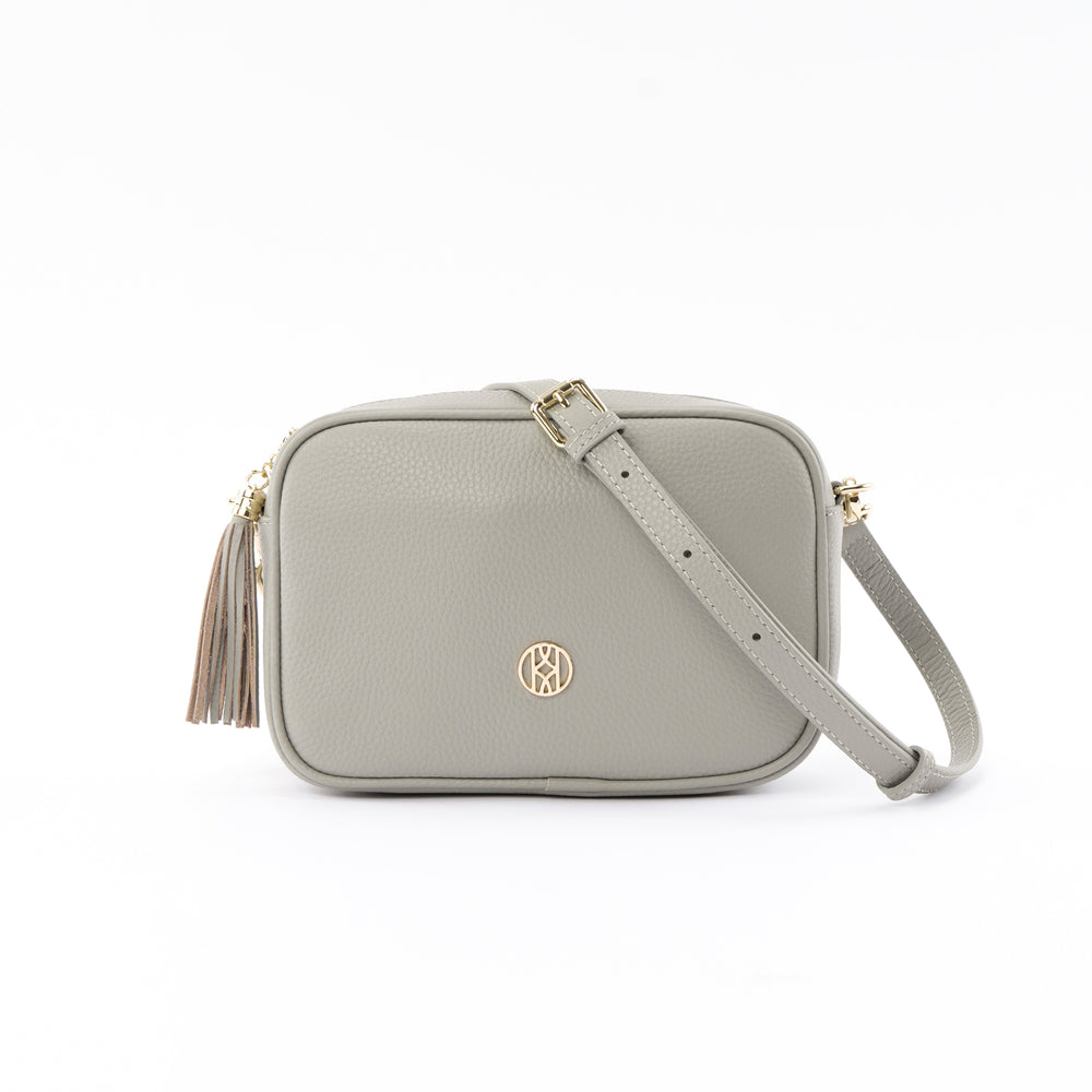 Leather Side Bag Grey ACCESSORY - HANDBAG jeanpierreklifa.com