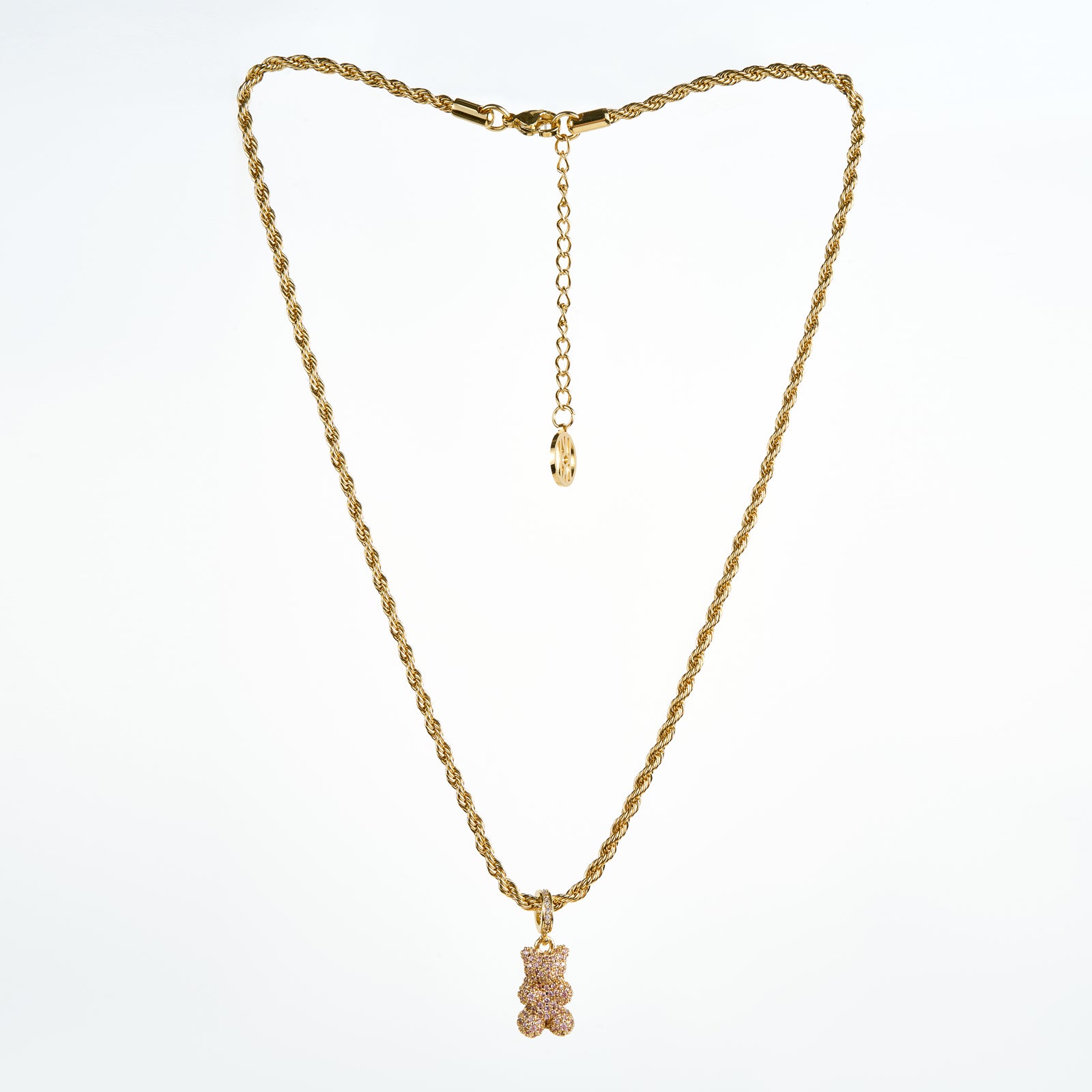 Teddy Bear Necklace, Gold/Pink – jeanpierreklifa.com