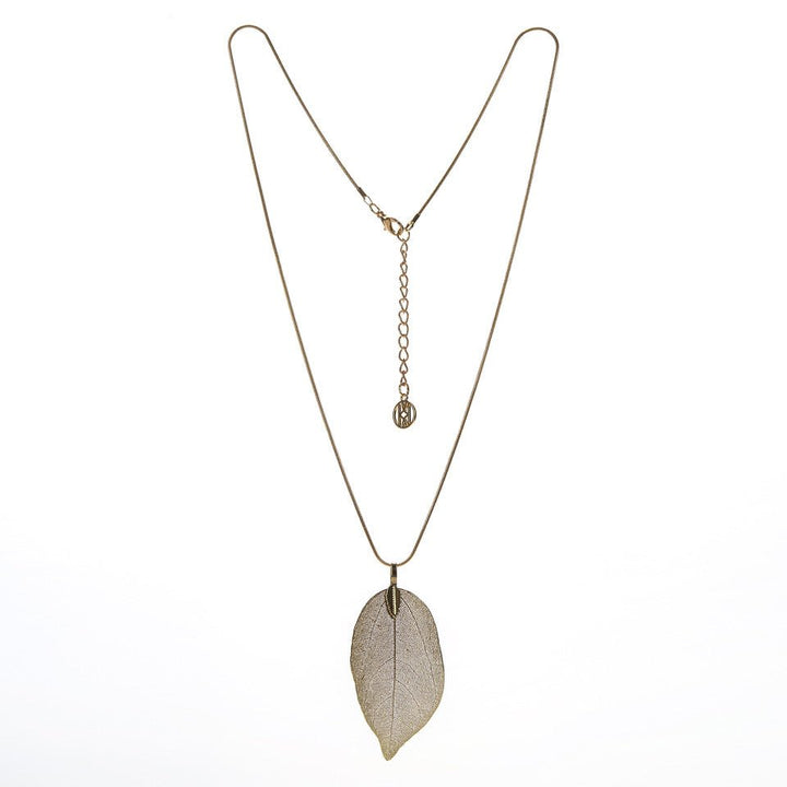 Leaf Necklace, Gold ACCESSORY - NECKLACE jeanpierreklifa.com