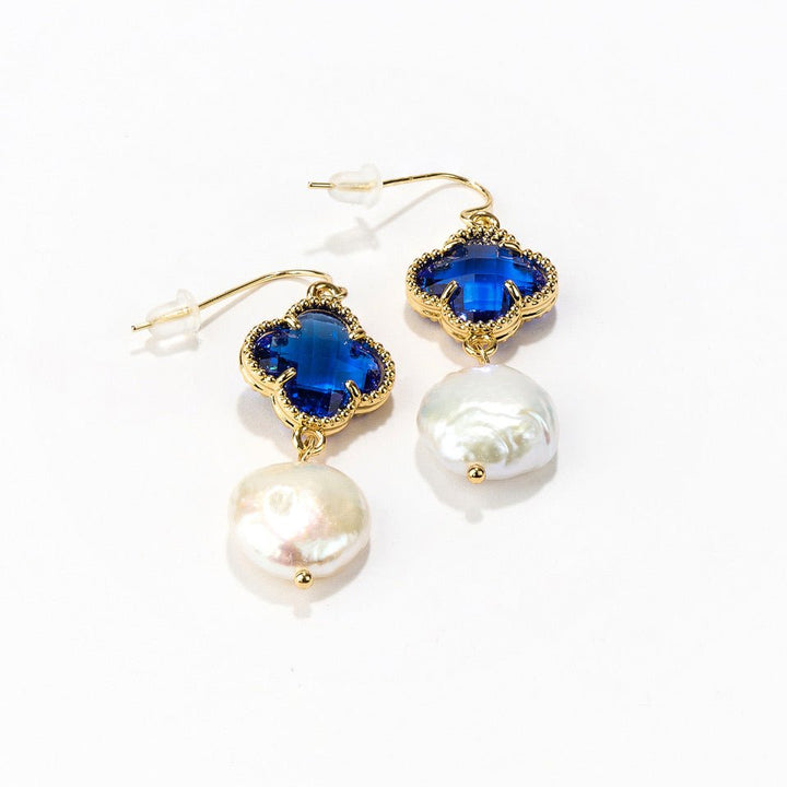 Pearl Earrings, Blue