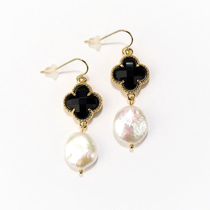 Pearl Earrings, Black