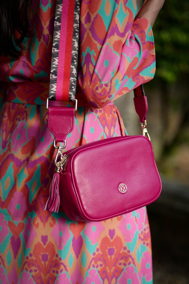 Side Bag Leather, Berry ACCESSORY - HANDBAG jeanpierreklifa.com
