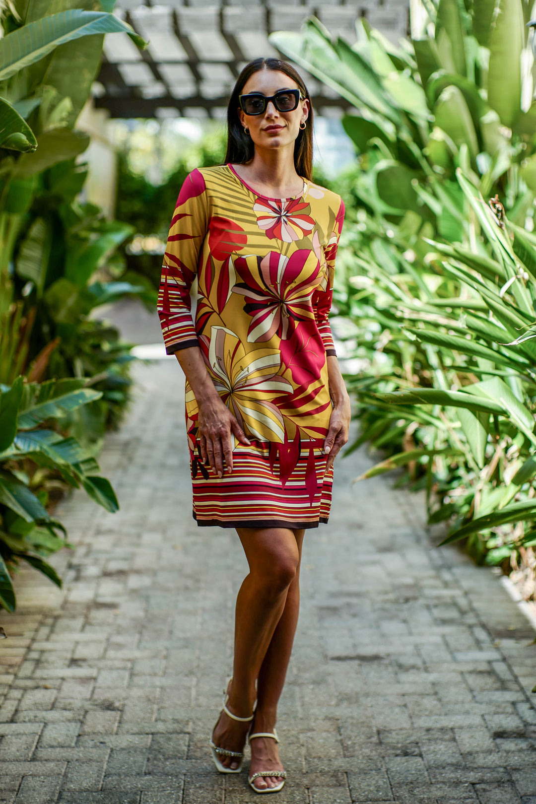 Daphne Dress Gold Floral XL / Multi Daphne Dress Gold Floral XL / Multi