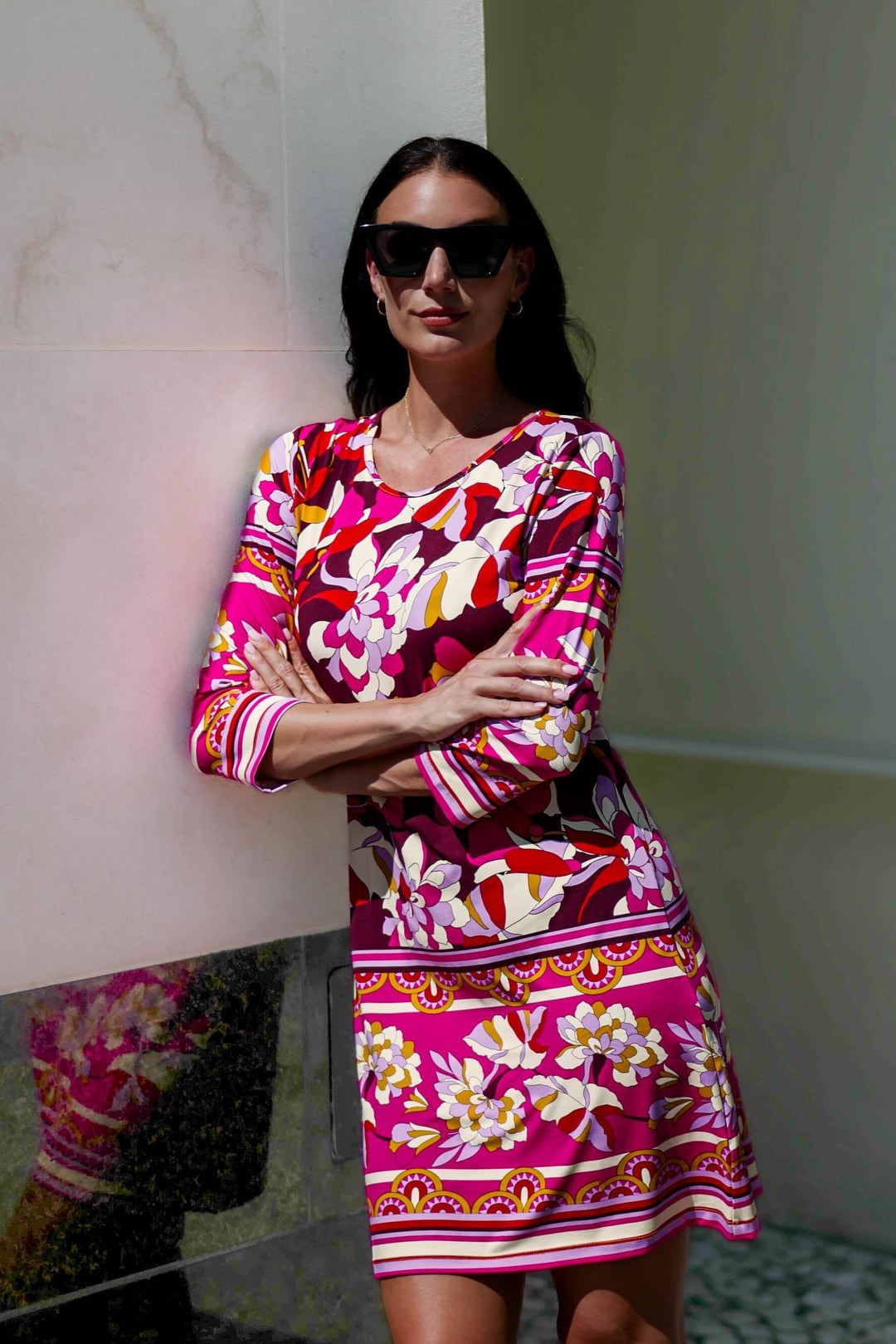 Daphne Dress Red Hibiscus Short Dresses jeanpierreklifa.com