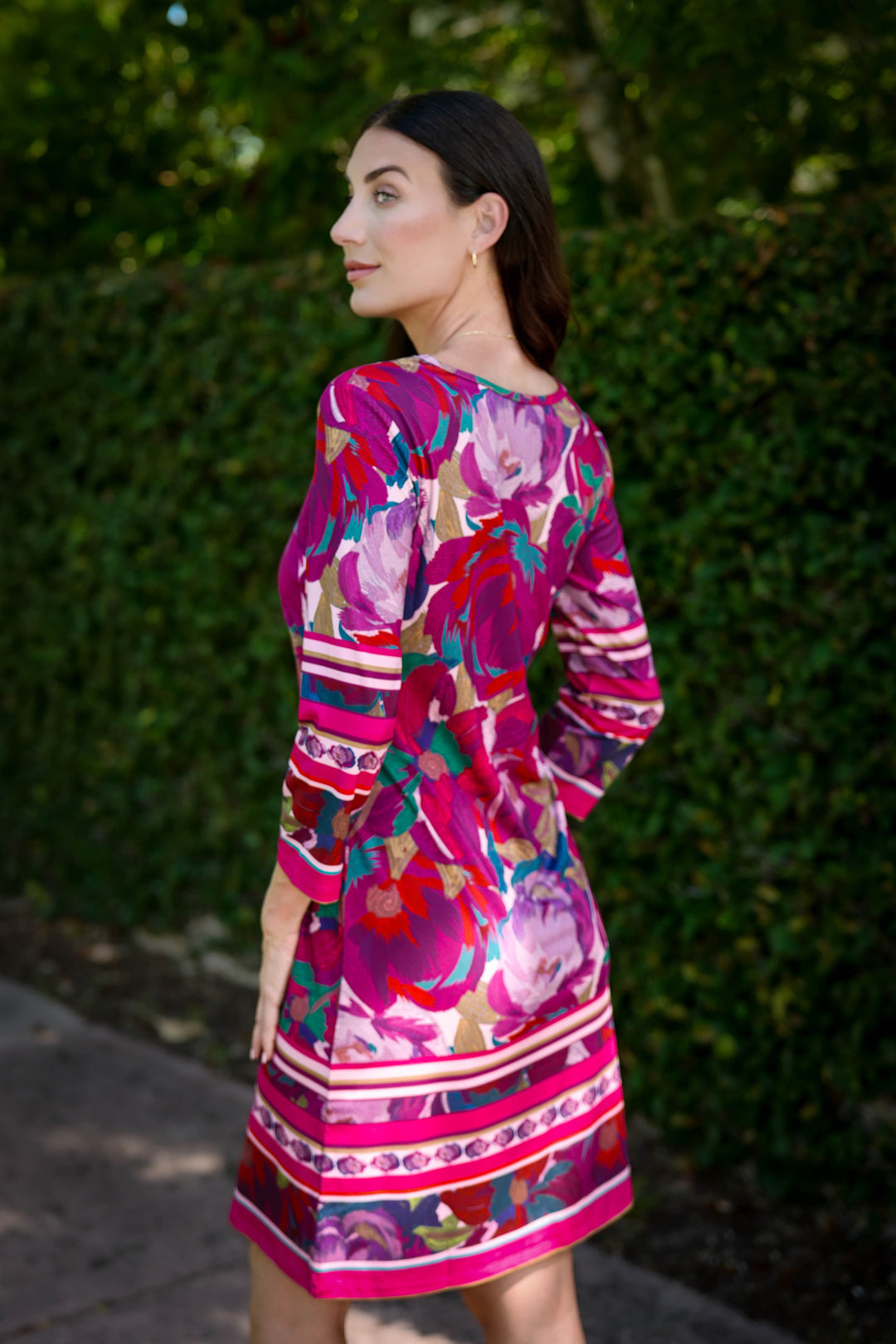 Daphne Dress Magenta Bouquet APPAREL - DRESS jeanpierreklifa.com