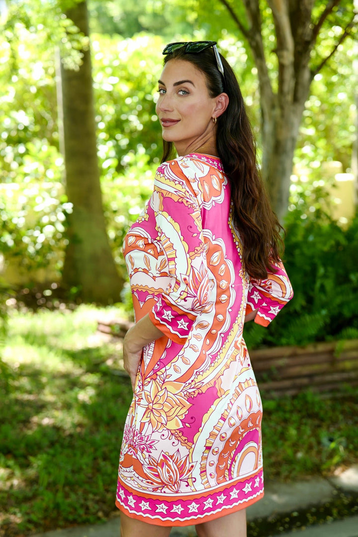 Daphne V Neck Dress Augusta Red APPAREL - DRESS jeanpierreklifa.com