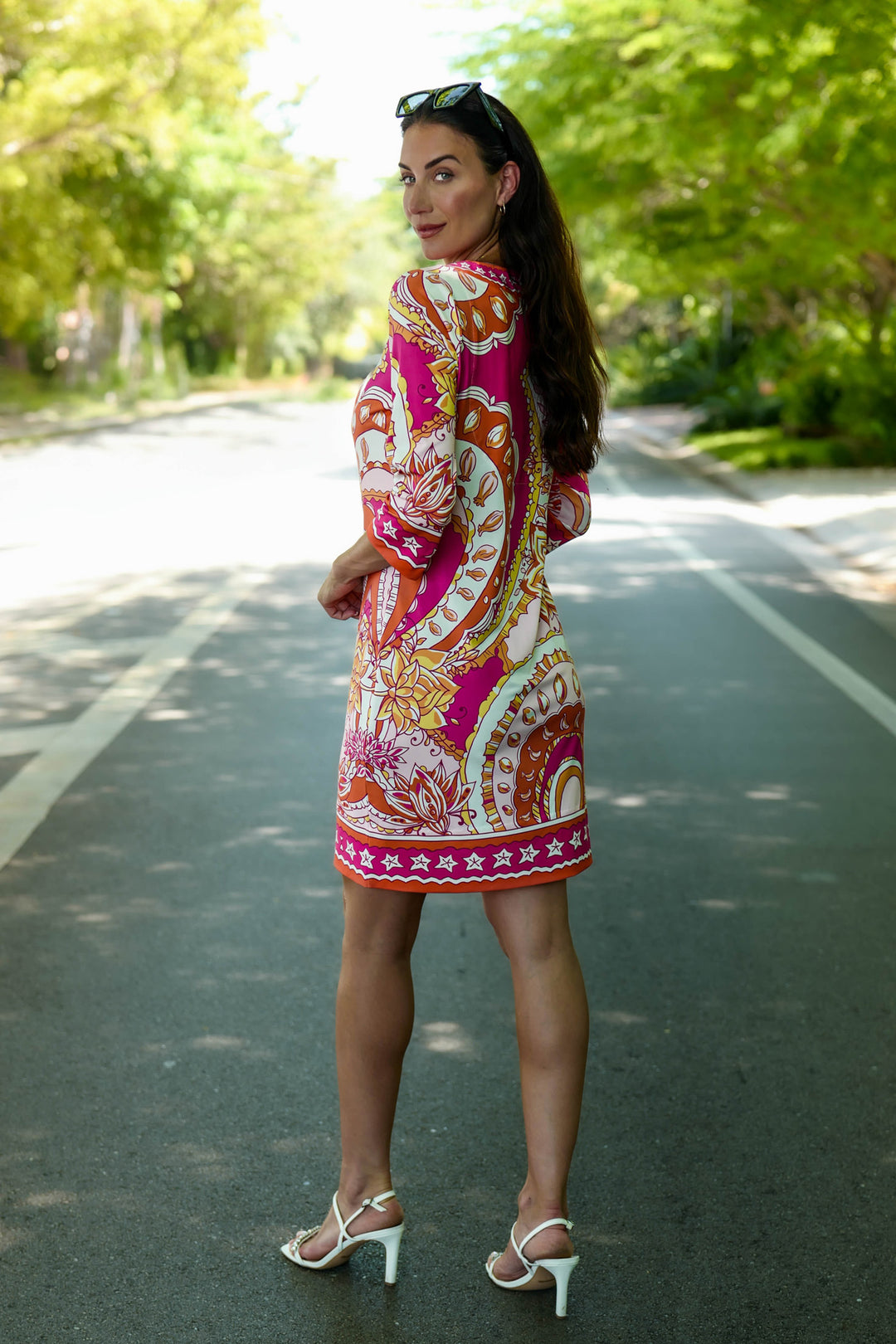 Daphne V Neck Dress Augusta Red APPAREL - DRESS jeanpierreklifa.com