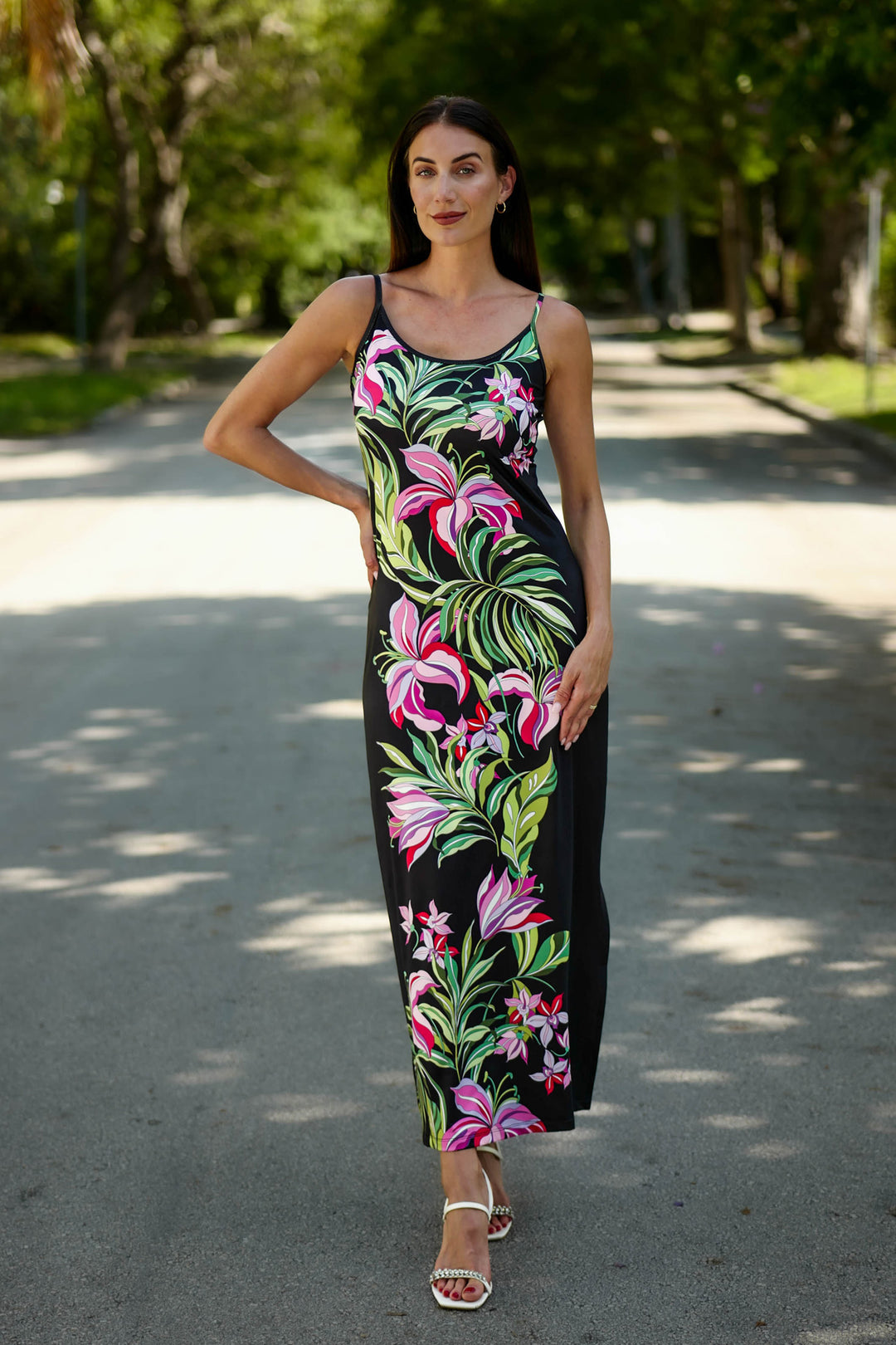 Spaghetti Dress Luscious Orchids APPAREL - DRESS JPK 2026