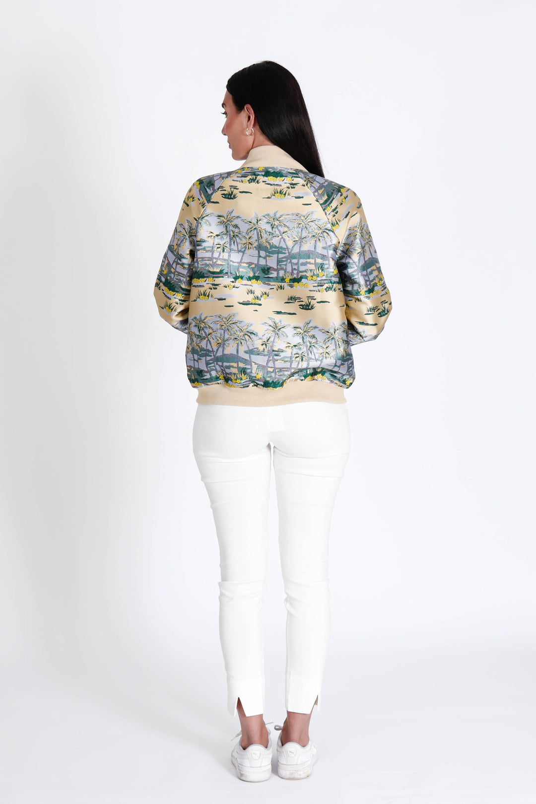 Bomber Jacket Hawaian Palms Gold APPAREL - TOP jeanpierreklifa.com