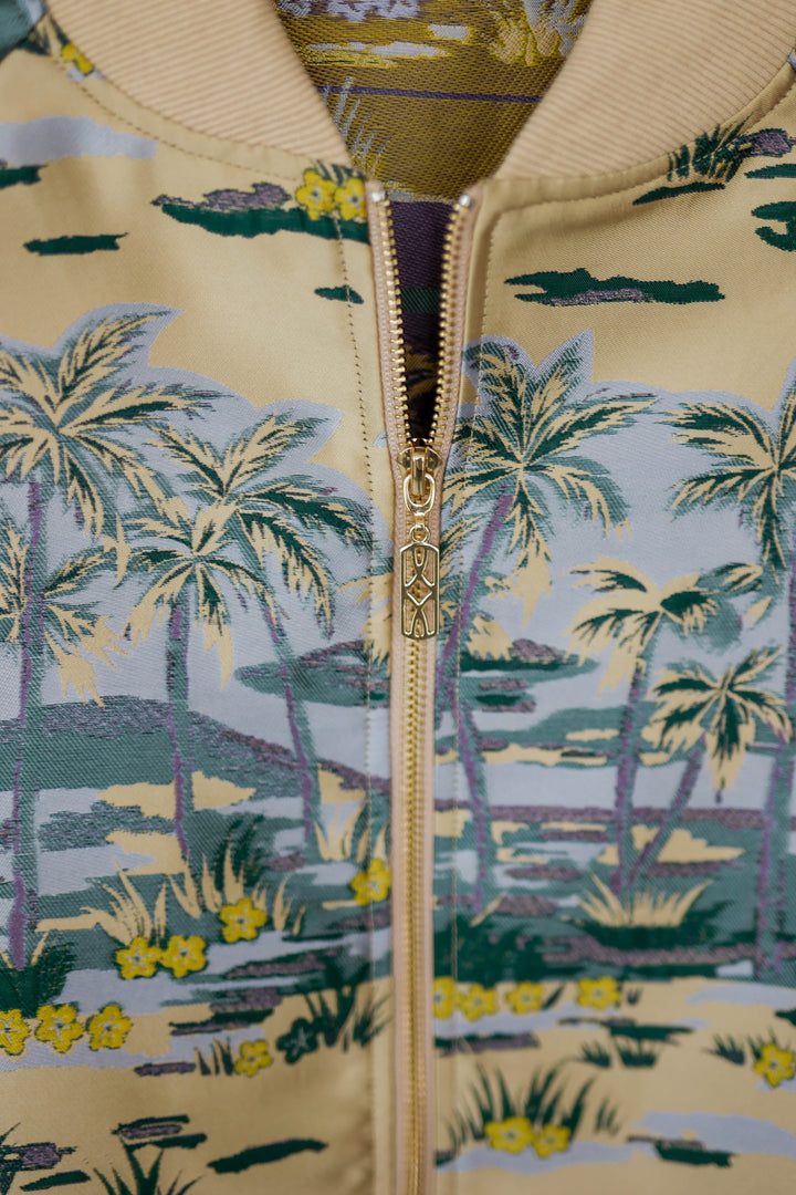 Bomber Jacket Hawaian Palms Gold APPAREL - TOP JPK 2026