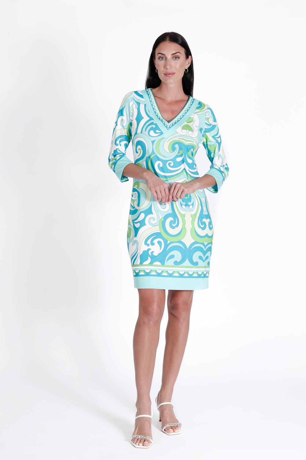 Daphne V Neck Dress Augusta Blue APPAREL - DRESS JPK 2026