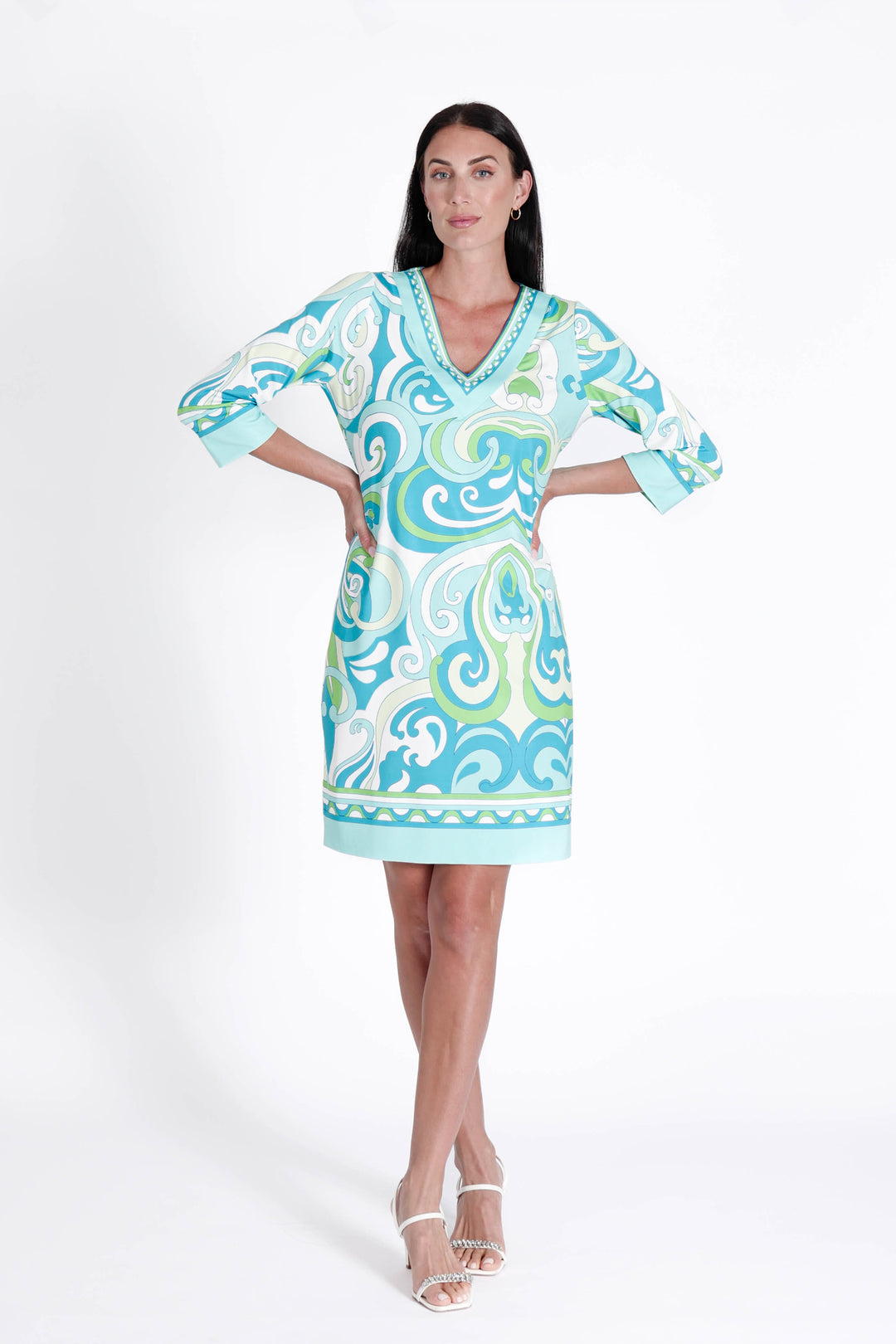 Daphne V Neck Dress Augusta Blue APPAREL - DRESS JPK 2026