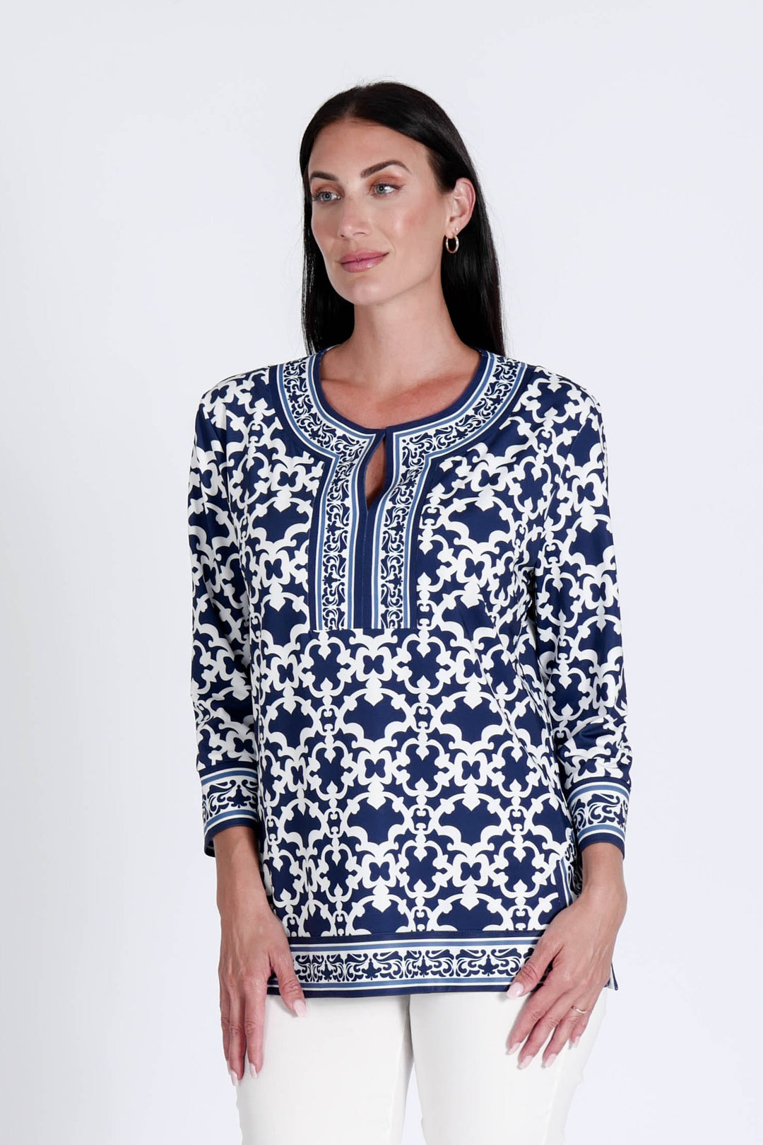 Alexandra Top Iron Gates Navy APPAREL - TOP jeanpierreklifa.com