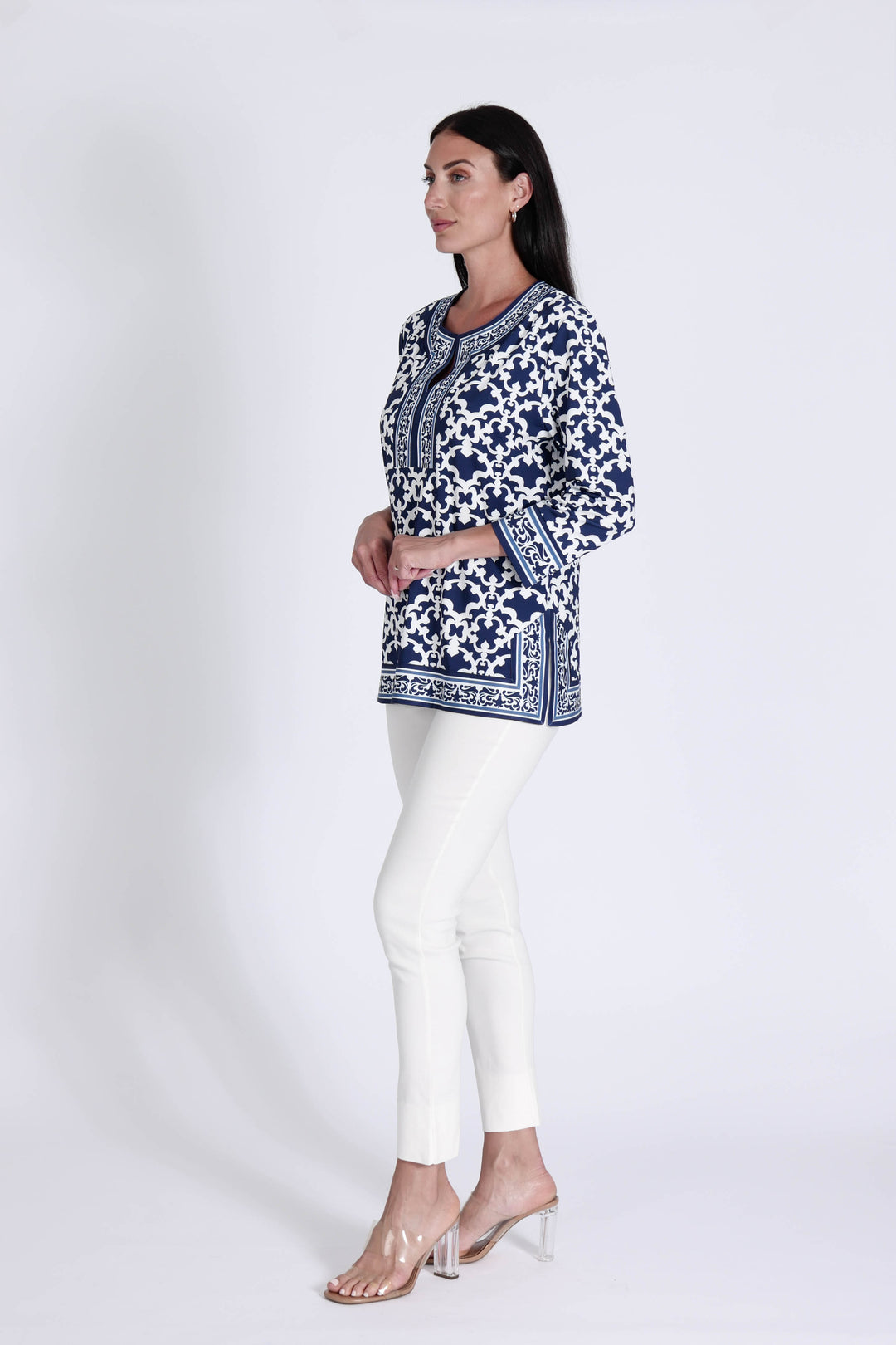 Alexandra Top Iron Gates Navy APPAREL - TOP jeanpierreklifa.com