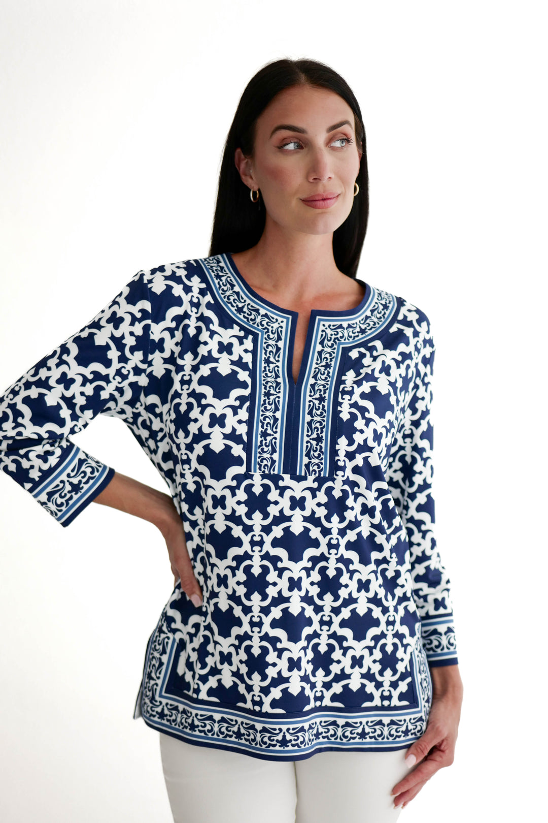 Alexandra Top Iron Gates Navy APPAREL - TOP jeanpierreklifa.com