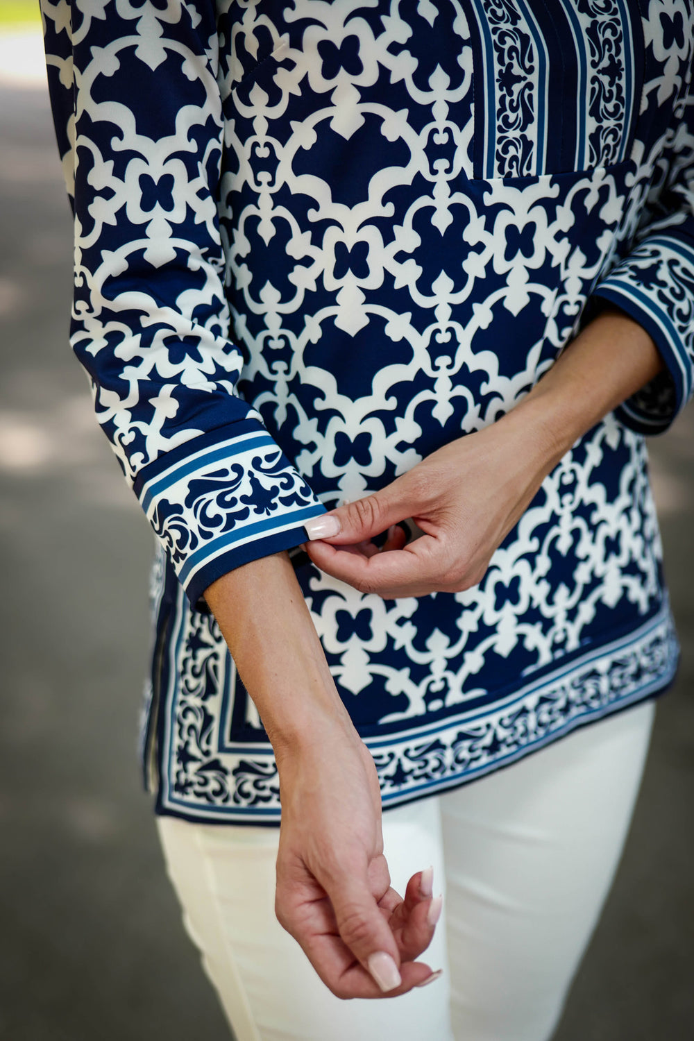 Alexandra Top Iron Gates Navy APPAREL - TOP jeanpierreklifa.com