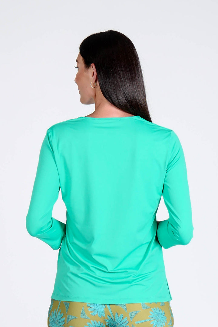 V-Neck Solid Top Bubble Gum APPAREL - TOP - SHIRT jeanpierreklifa.com