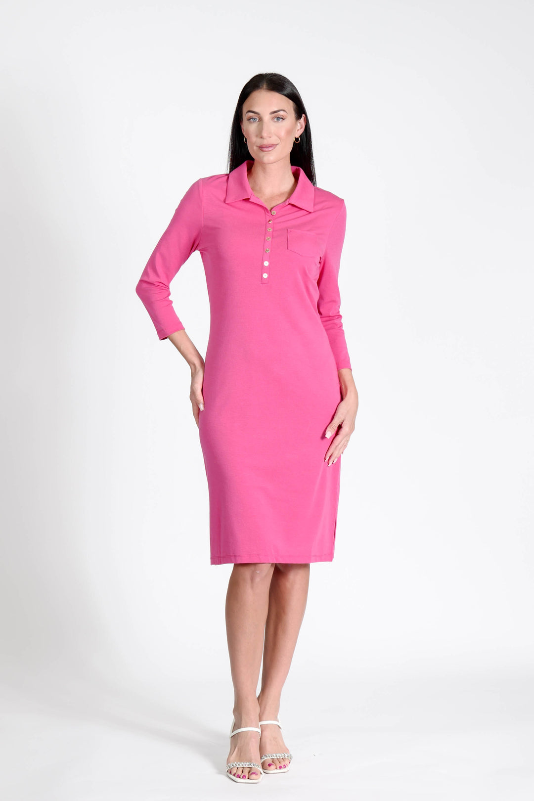 Court Dress Long Sleeves Fuchsia APPAREL - DRESS jeanpierreklifa.com