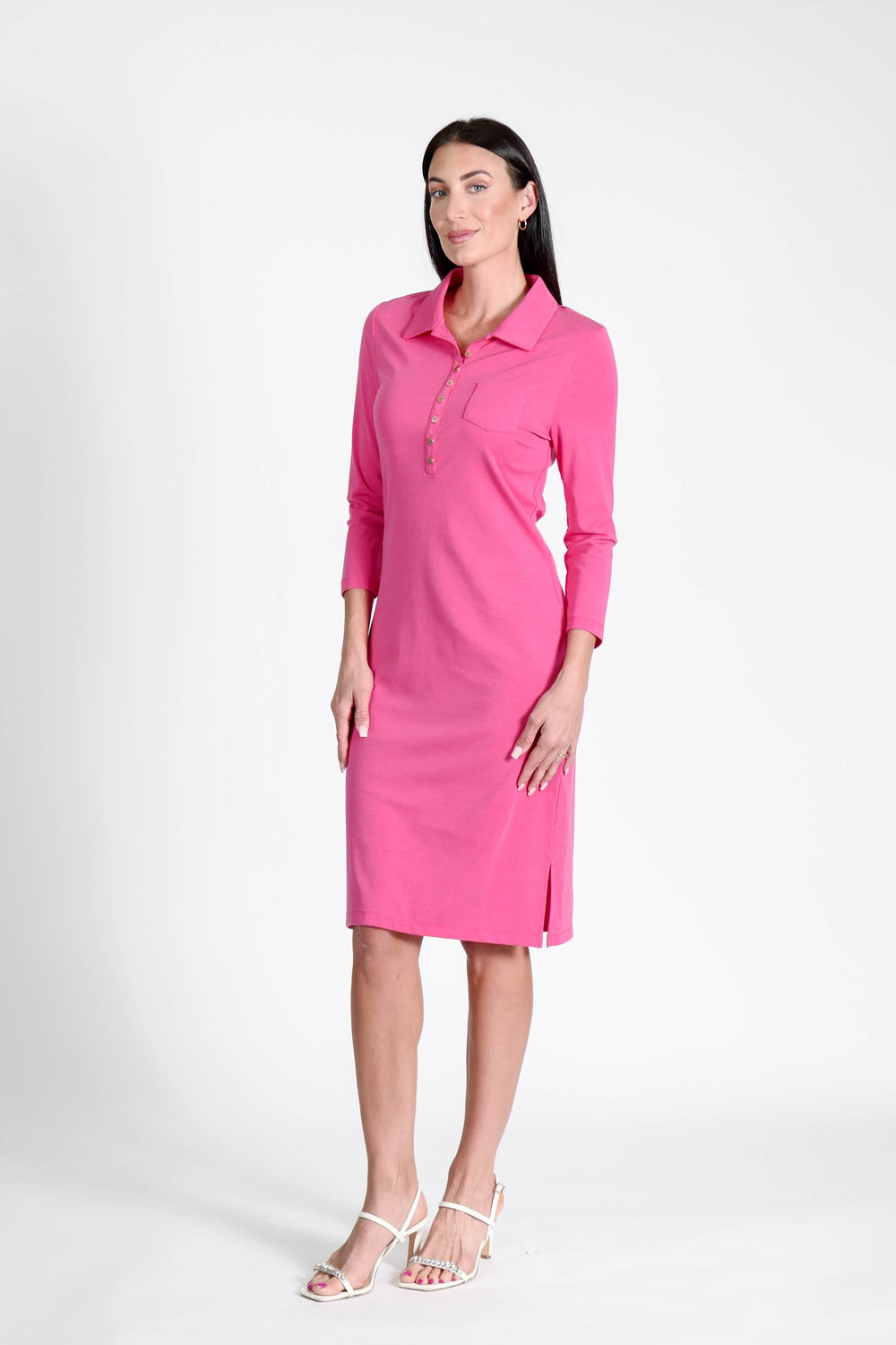 Court Dress Long Sleeves Fuchsia APPAREL - DRESS jeanpierreklifa.com