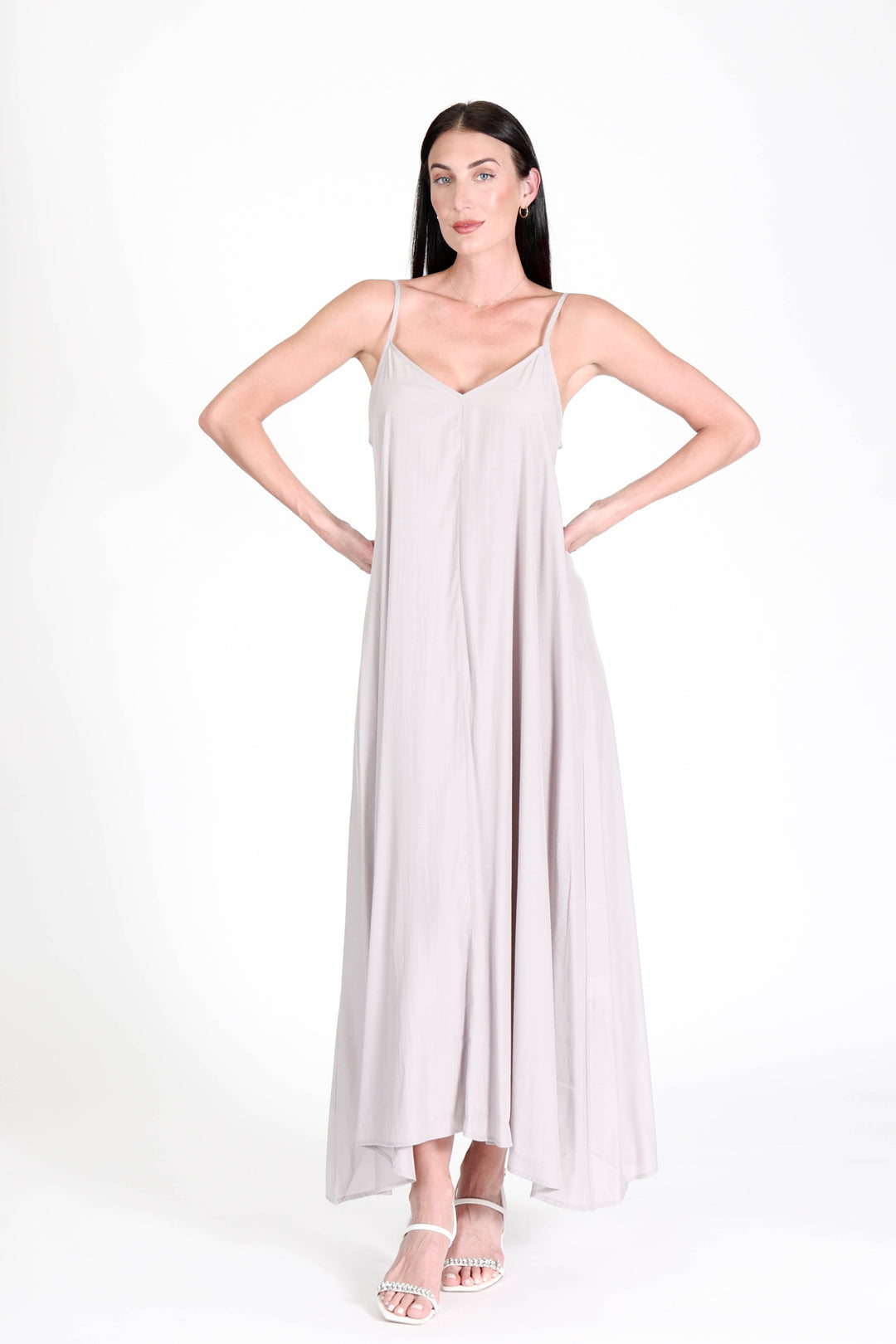 South Beach Maxi Dress Fog APPAREL - DRESS jeanpierreklifa.com