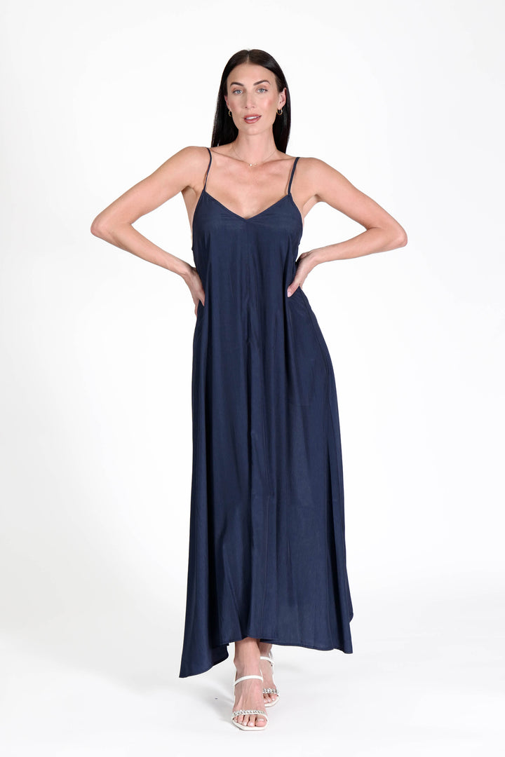 South Beach Maxi Dress Navy APPAREL - DRESS jeanpierreklifa.com