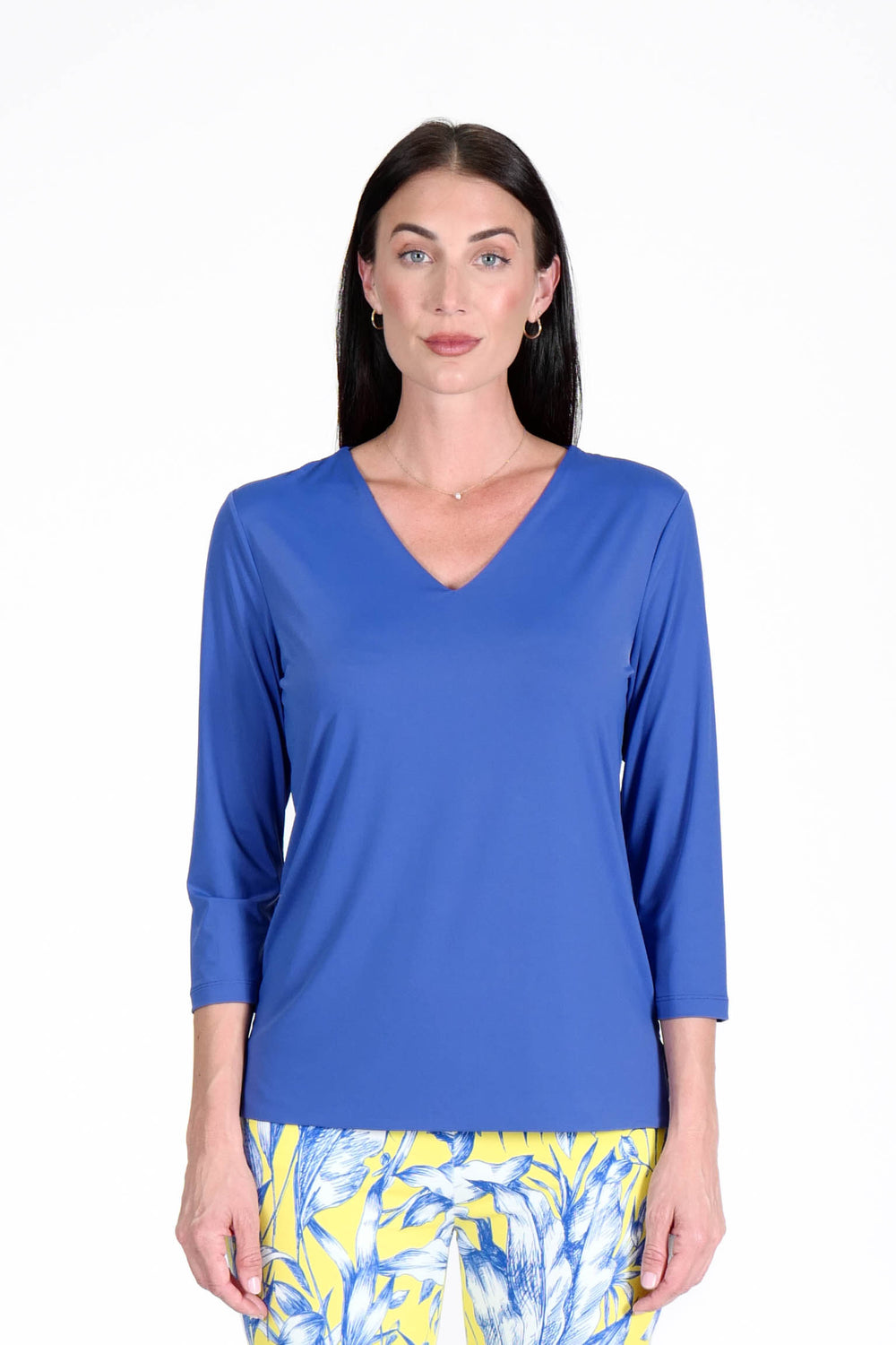 V-Neck Top Royal APPAREL - TOP jeanpierreklifa.com