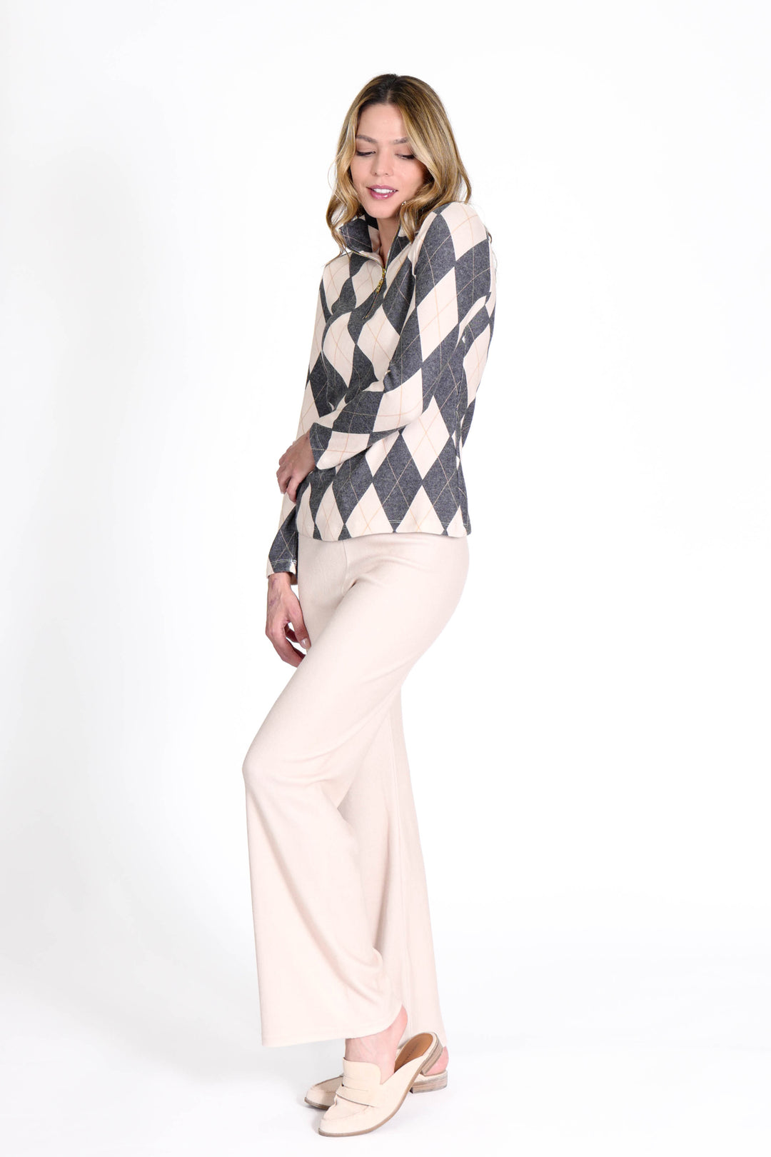 Golf Top Argyle Black/Camel APPAREL - TOP - SHIRT JPK 2026