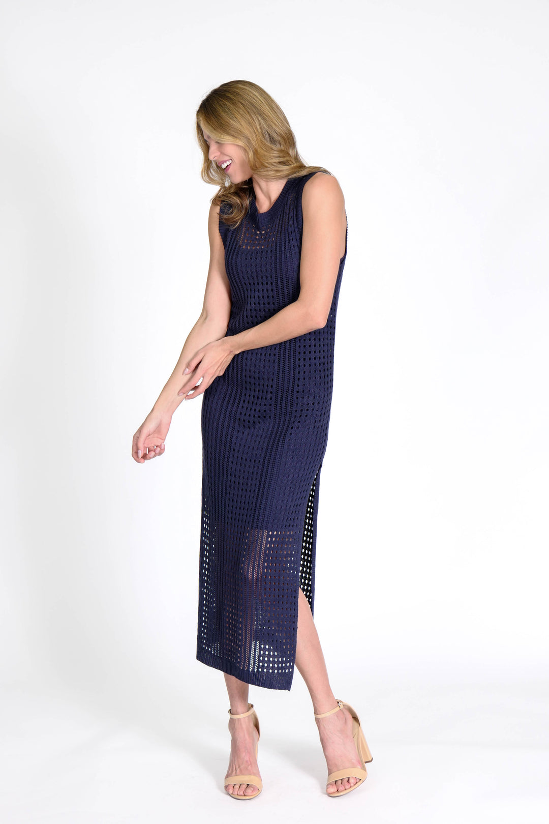 Rowan Crochet Dress Navy APPAREL - DRESS JPK 2026