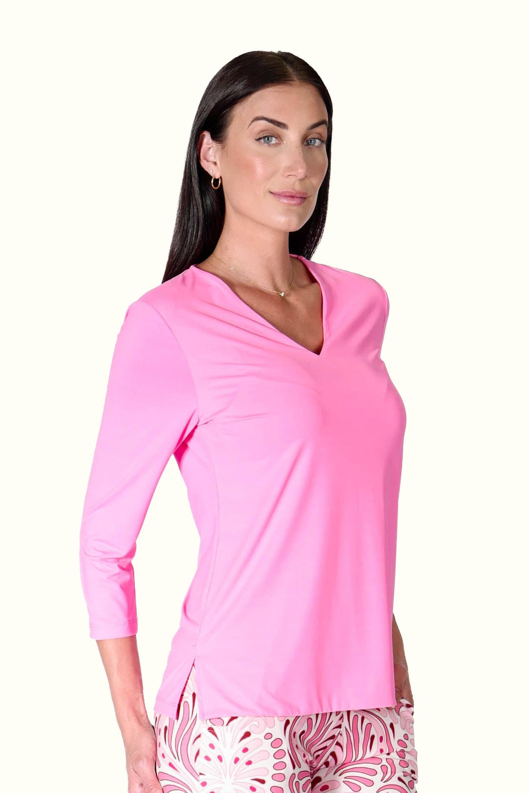 V-Neck Solid Top Candy APPAREL - TOP - SHIRT jeanpierreklifa.com