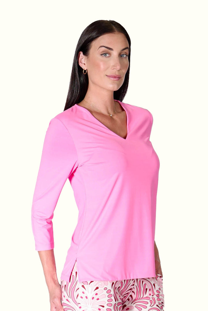 V-Neck Solid Top Candy APPAREL - TOP - SHIRT jeanpierreklifa.com