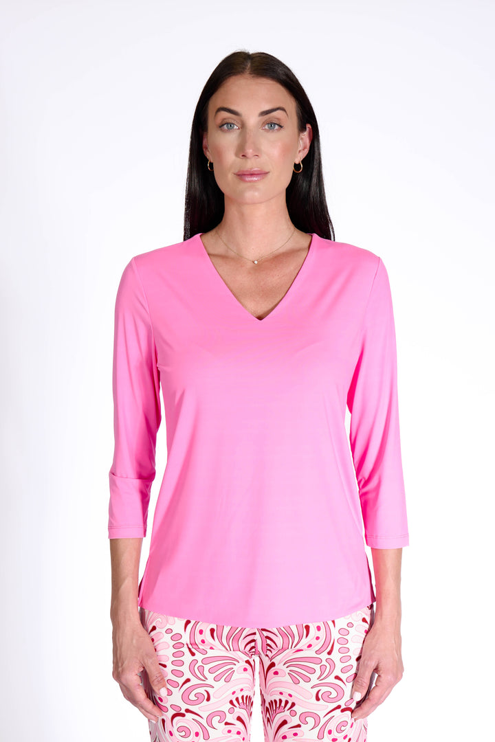 V-Neck Solid Top Candy APPAREL - TOP - SHIRT jeanpierreklifa.com
