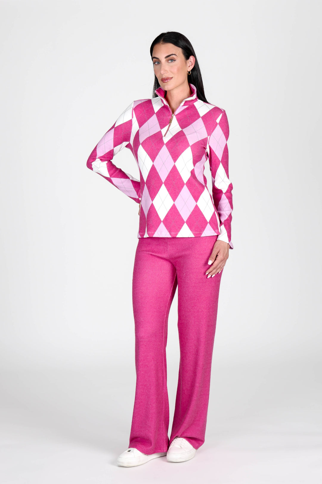 Golf Top Argyle Pink/Fuchsia APPAREL - TOP - SHIRT JPK 2027