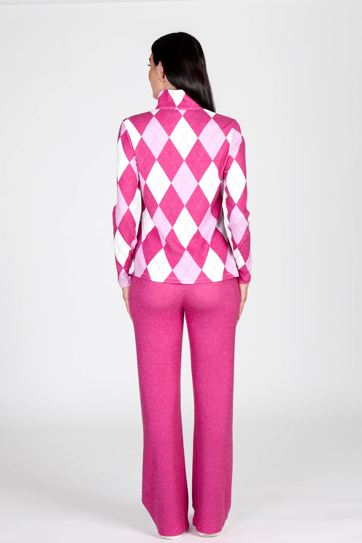 Golf Top Argyle Pink/Fuchsia APPAREL - TOP - SHIRT JPK 2027