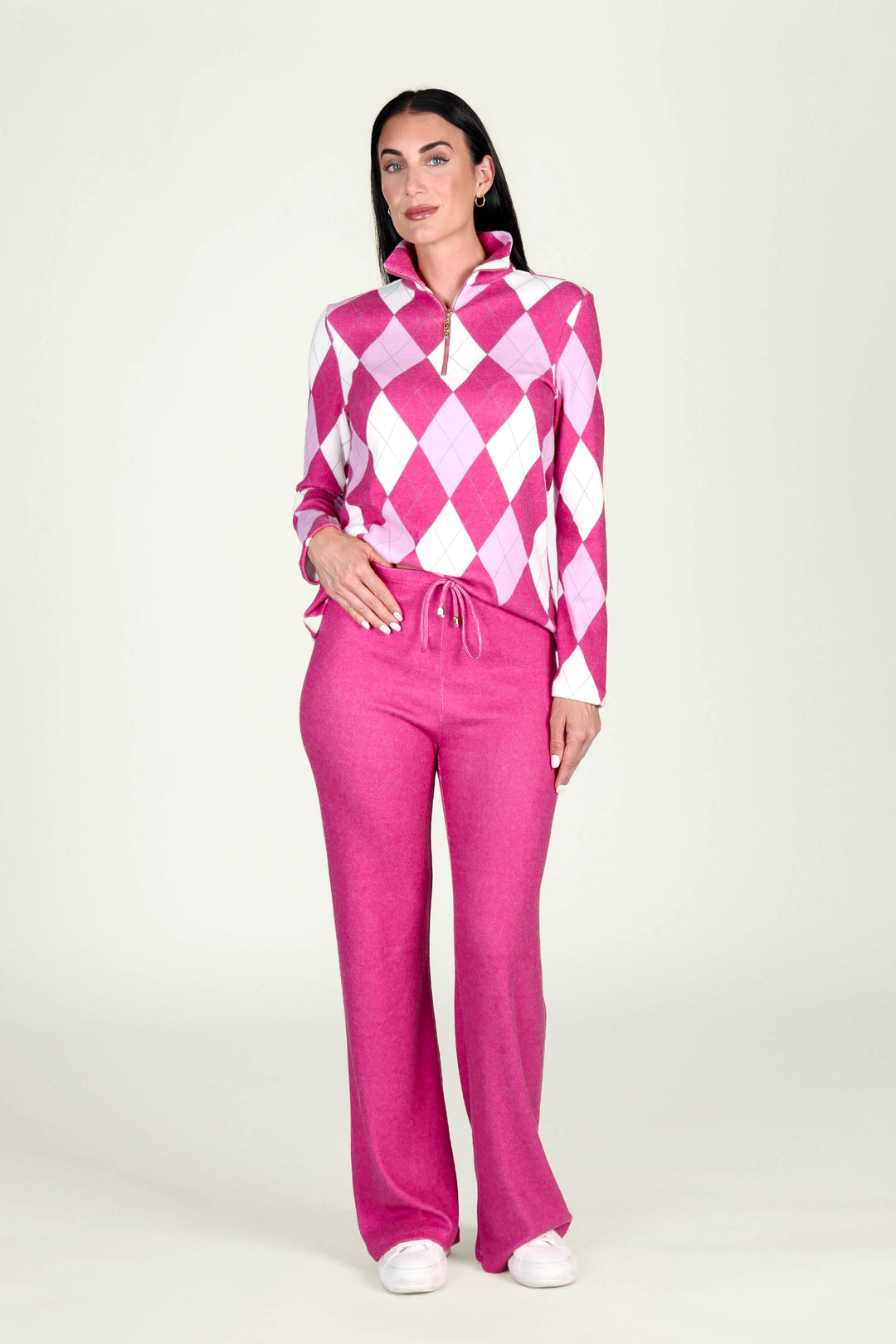 Golf Top Argyle Pink/Fuchsia APPAREL - TOP - SHIRT JPK 2027