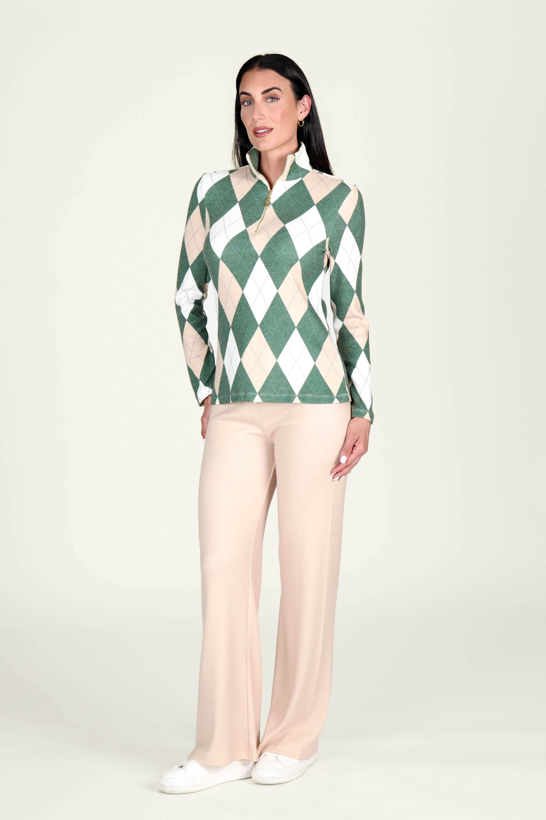 Golf Top Argyle Khaki/Beige APPAREL - TOP - SHIRT JPK 2027