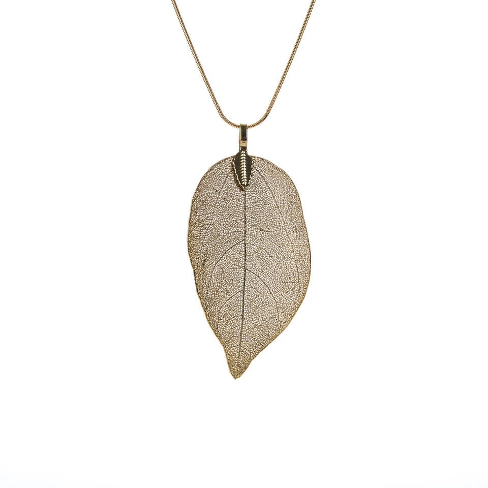 Leaf Necklace, Gold ACCESSORY - NECKLACE jeanpierreklifa.com