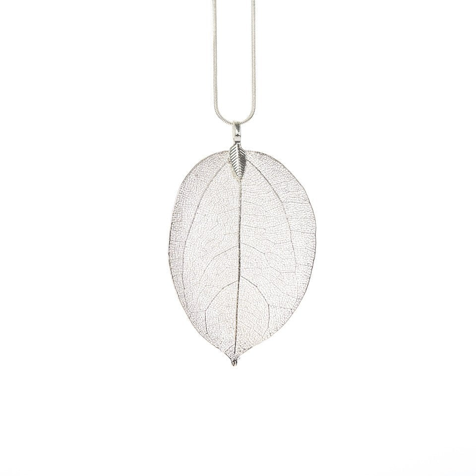 Leaf Necklace, Silver