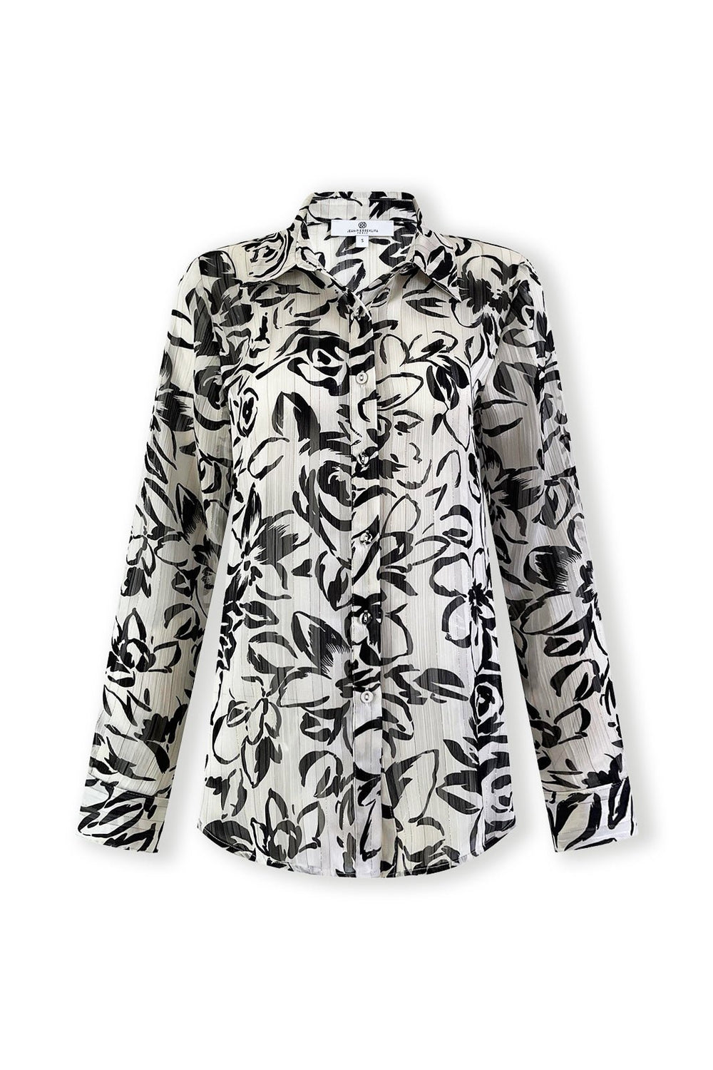 Mono Flowers Shirt White/Black APPAREL - TOP - SHIRT jeanpierreklifa.com