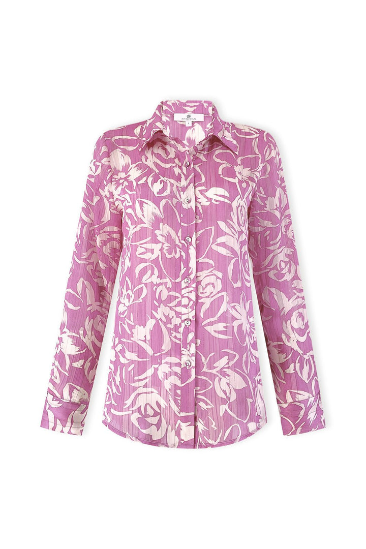 Mono Flowers Shirt Fuchsia APPAREL - TOP - SHIRT jeanpierreklifa.com