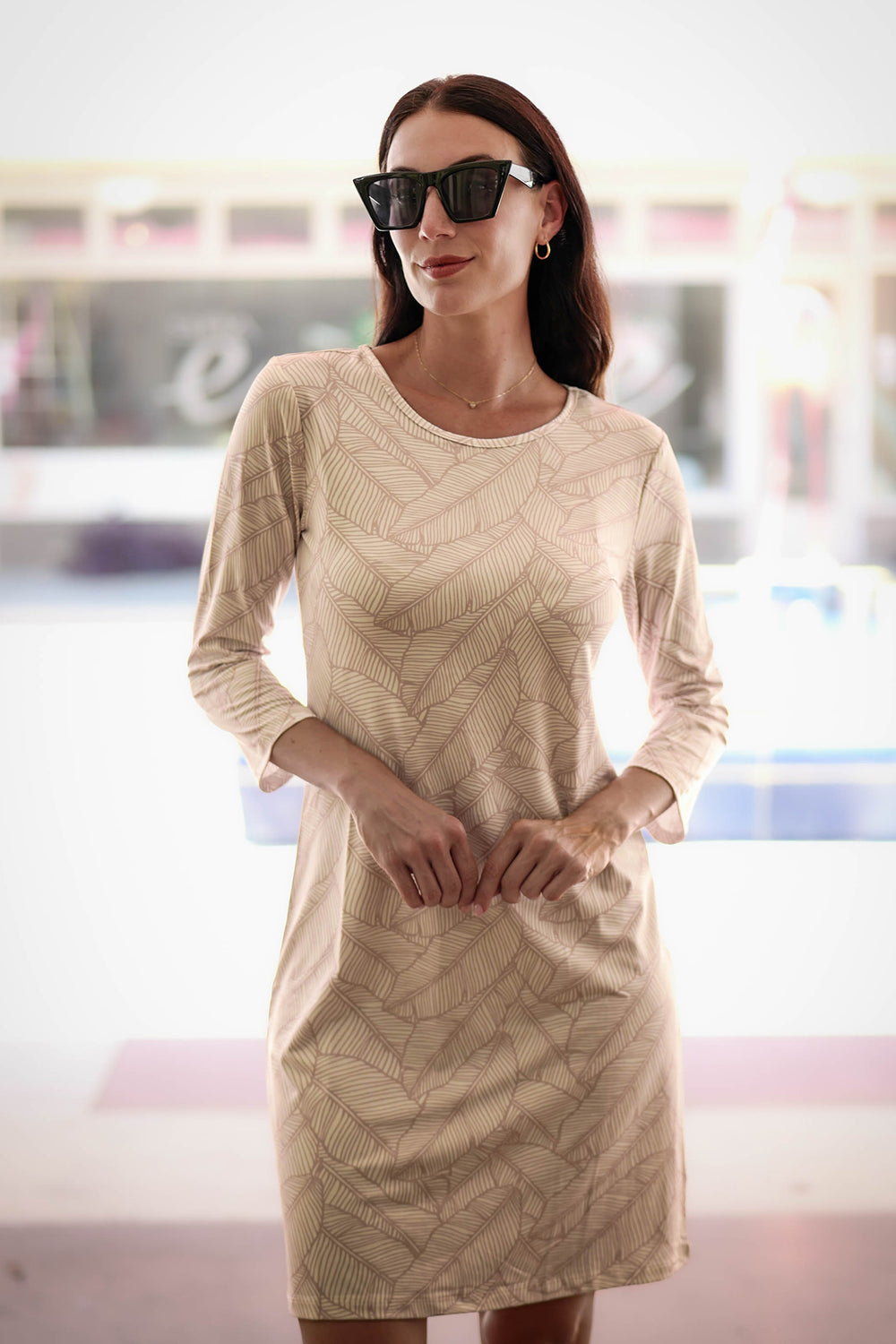 Daphne Dress Leaves Monochrome Short Dresses JPK Outlet