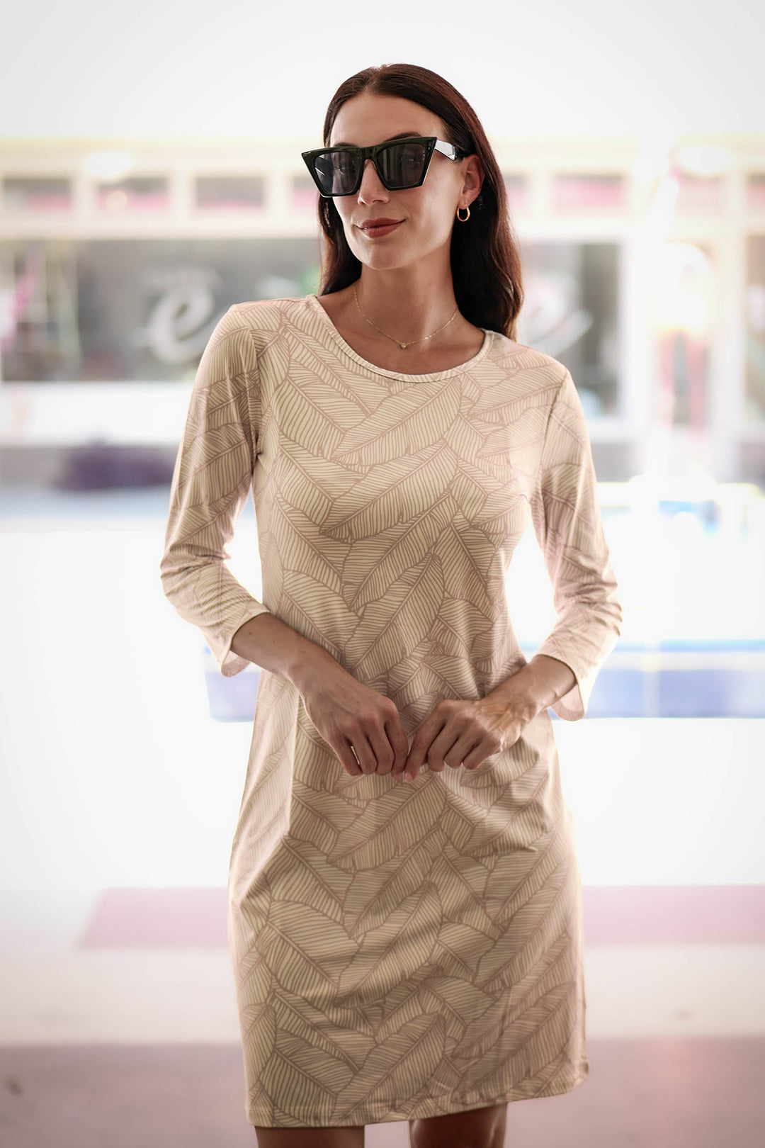 Daphne Dress Leaves Monochrome Short Dresses JPK Outlet