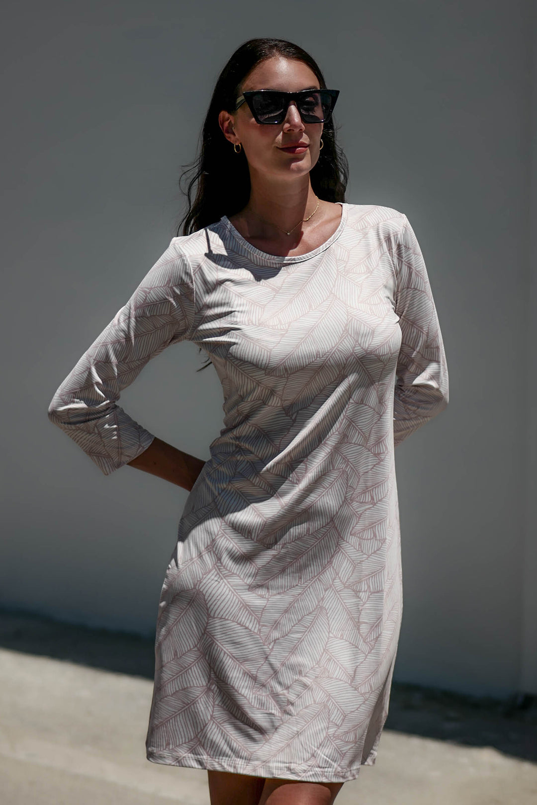 Daphne Dress Leaves Monochrome Short Dresses JPK Outlet